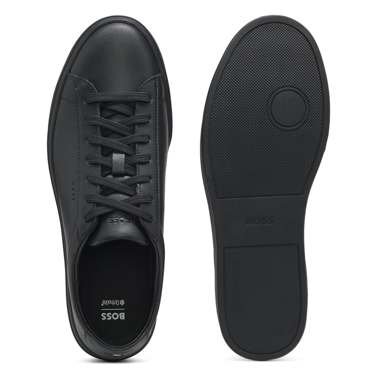 Men’s BOSS Black Leather Trainers