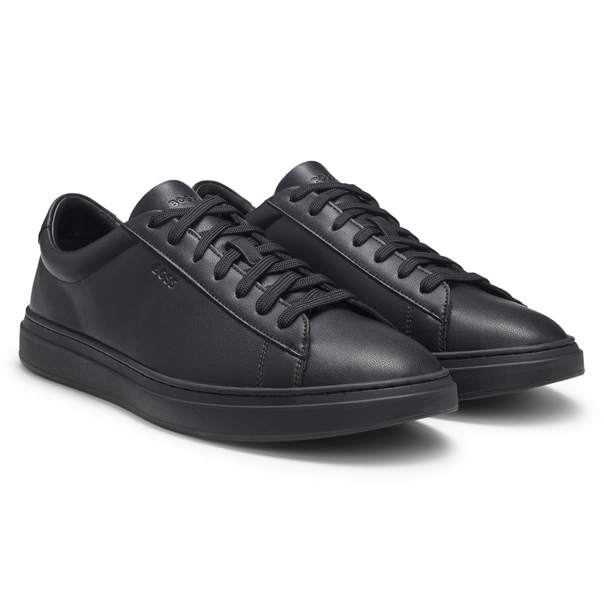 Men’s BOSS Black Leather Trainers