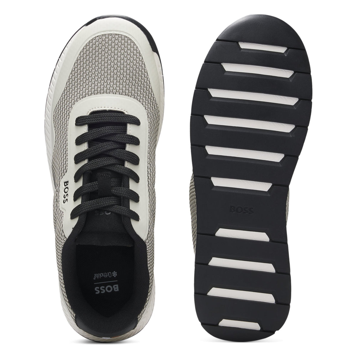 Men’s BOSS TTNM EVO Beige Mesh Trainers