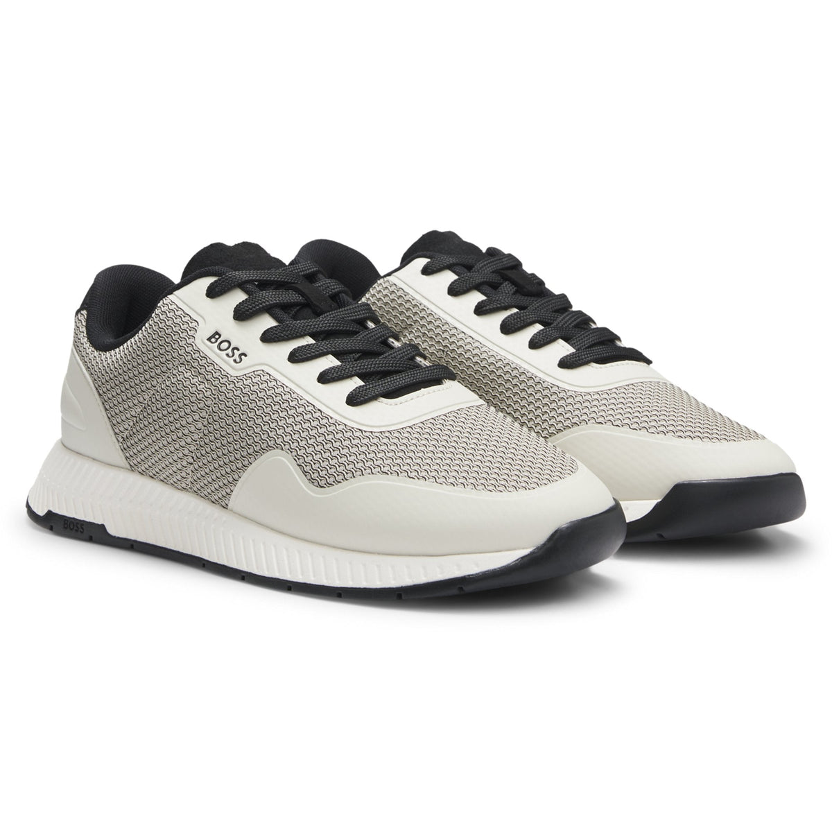 Men’s BOSS TTNM EVO Beige Mesh Trainers