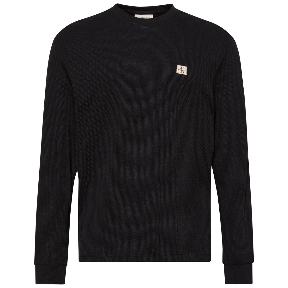 Textured Long Sleeve Crew Neck Top
