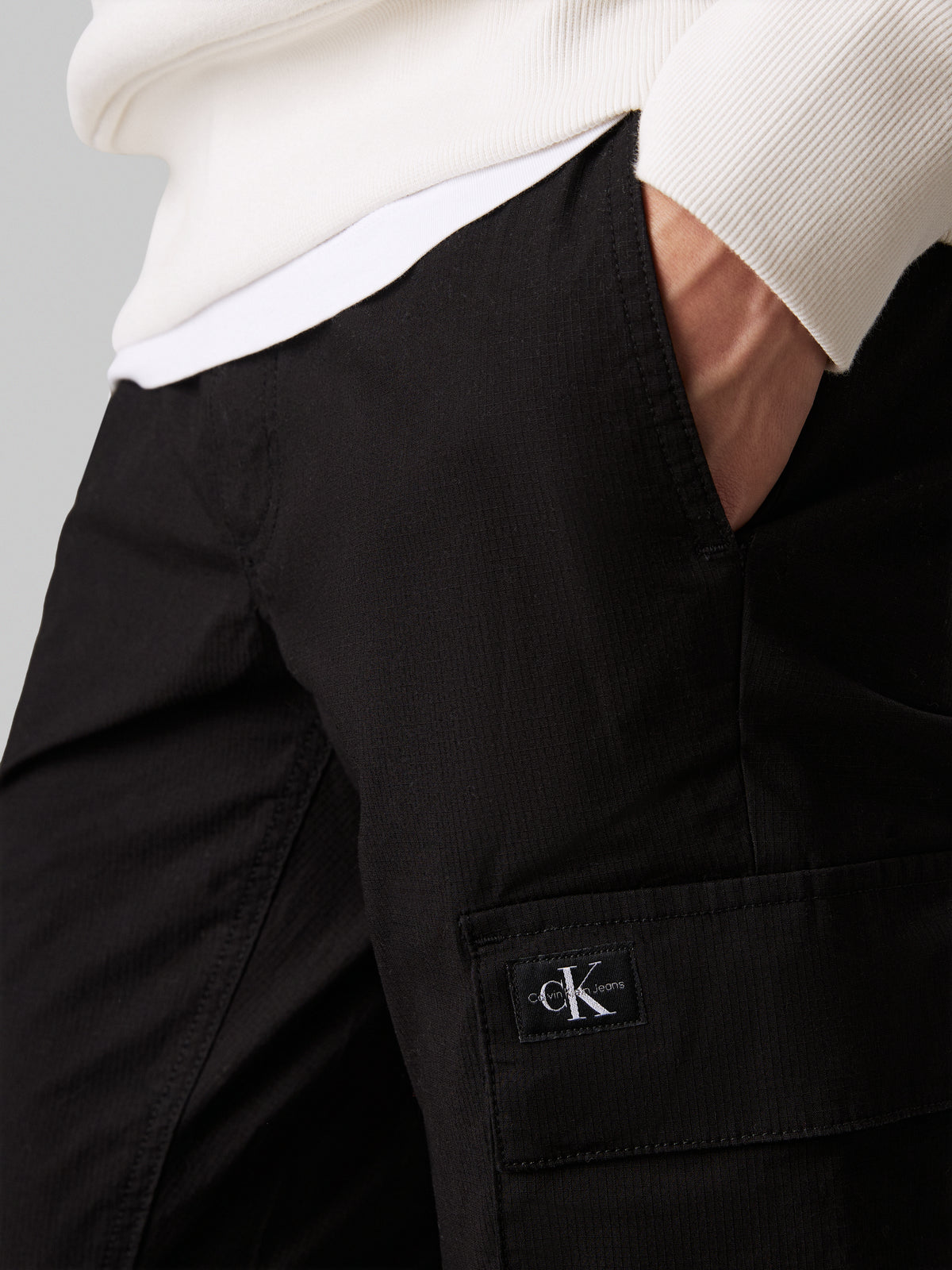 Calvin Klein Skinny Cargo Jeans. Featuring a sleek skinny fit