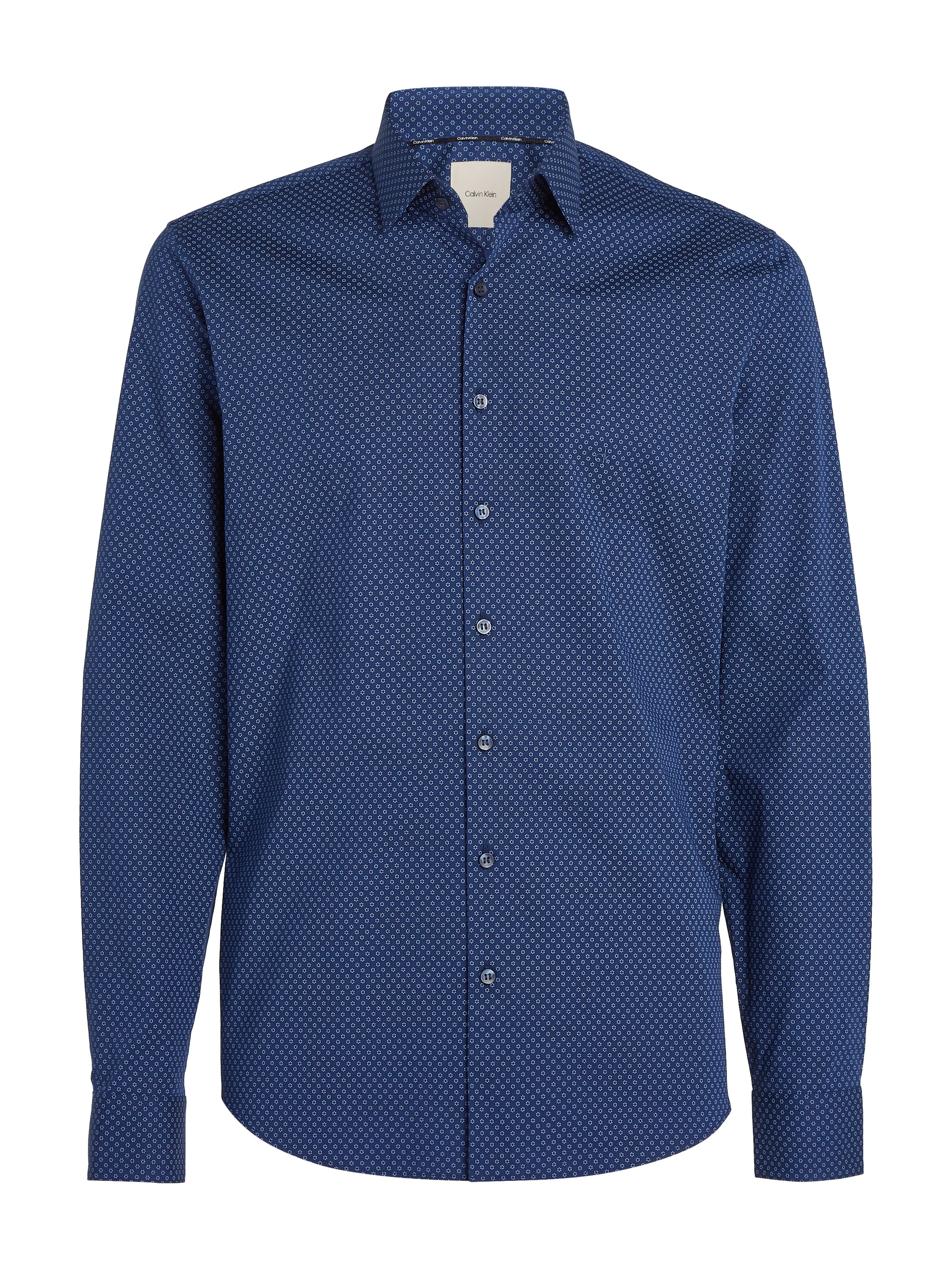 The Calvin Klein Poplin Business Print Shirt brings a modern twist to classic business attire. Made from high-quality poplin fabric