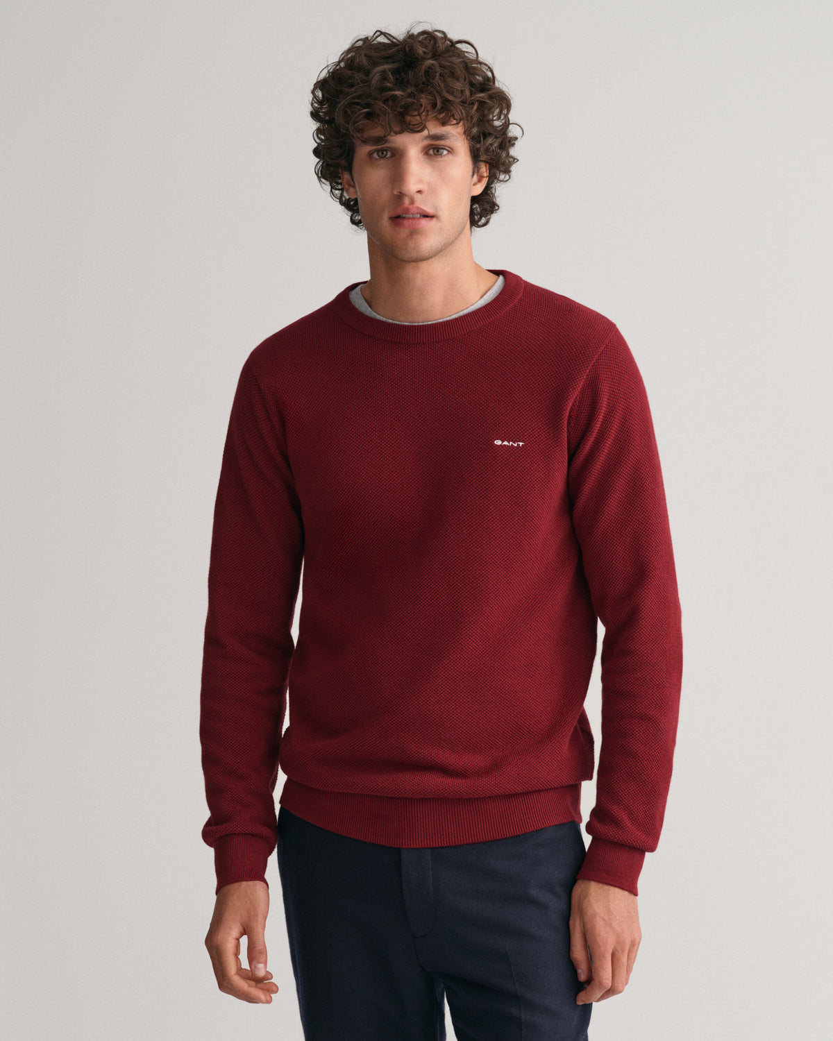 Cotton Pique Crew neck sweater