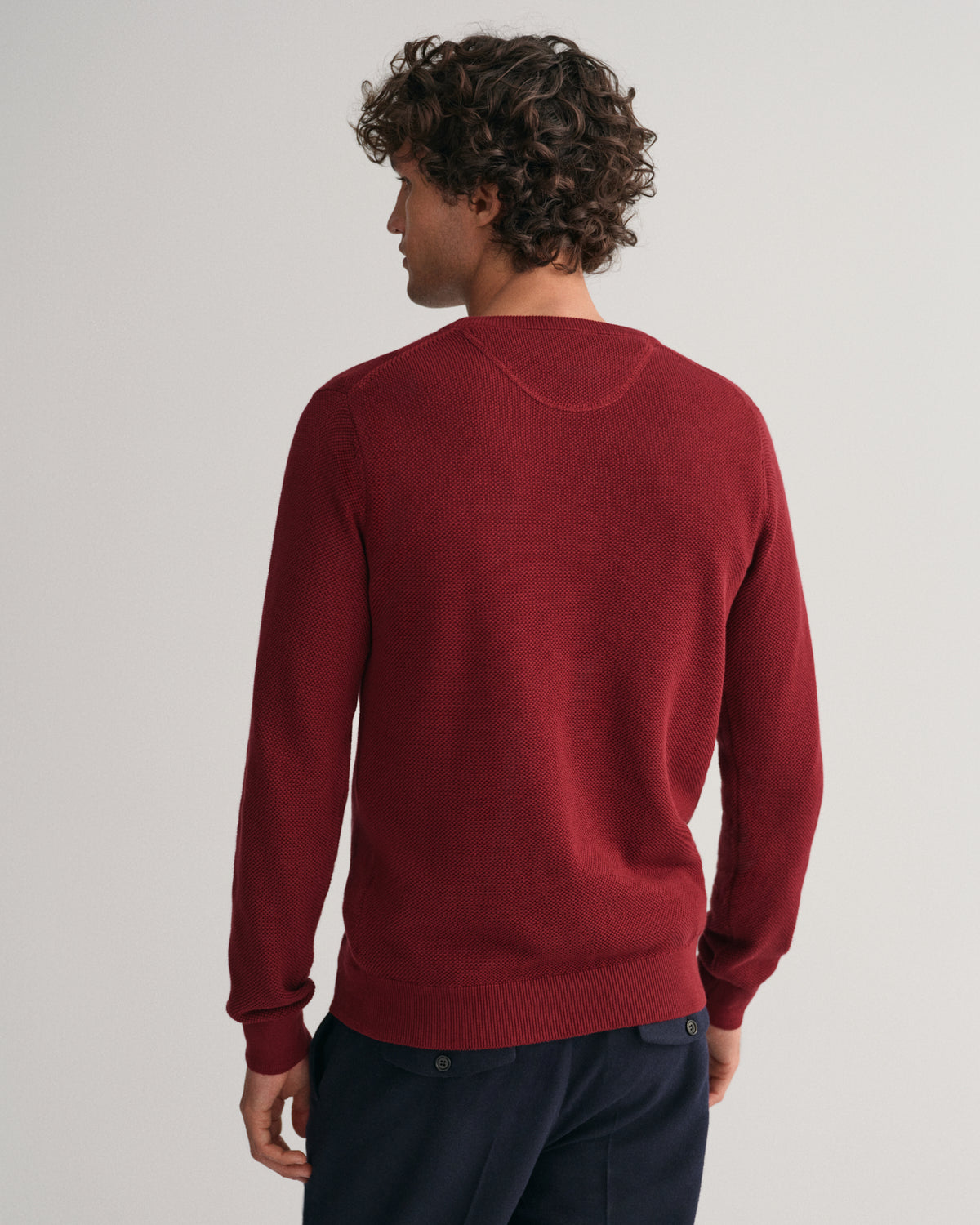 Cotton Pique Crew neck sweater