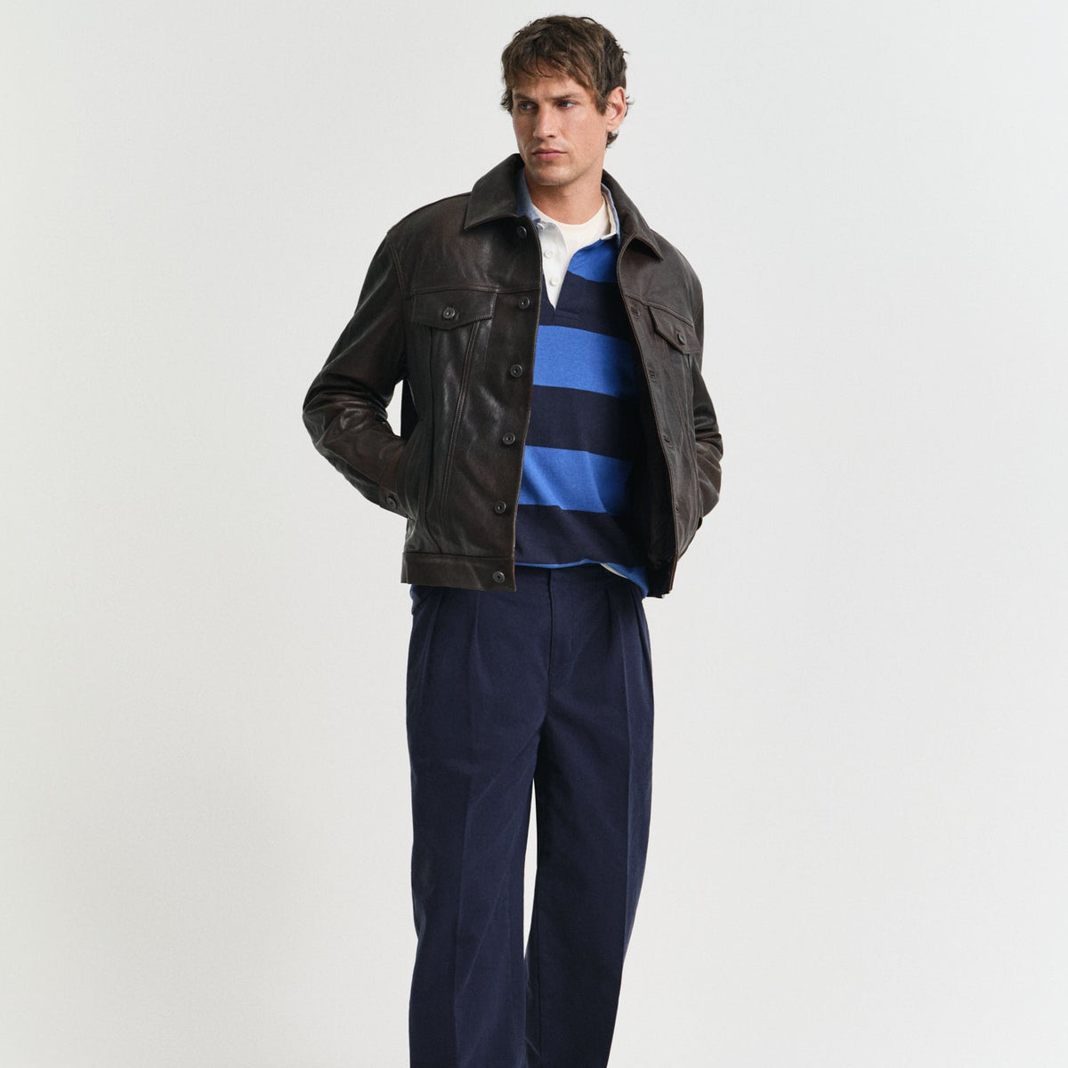 Men’s Gant Blue Chambray Stripe Heavy Rugger