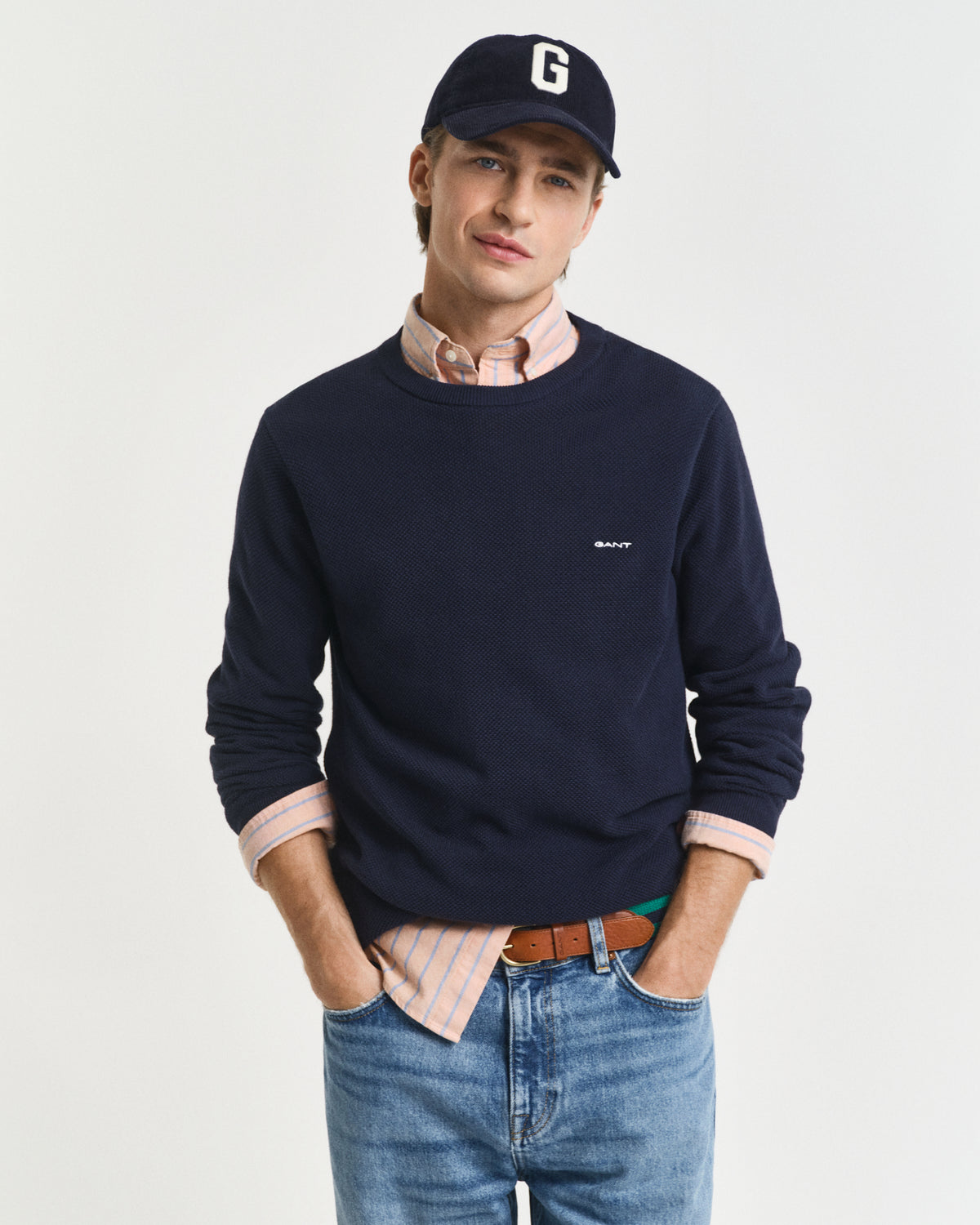 Gant Cotton Piqué Crew Neck Sweater