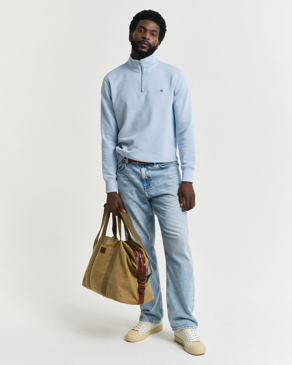 Shield Half Zip Sweatshirt Fresh Blue