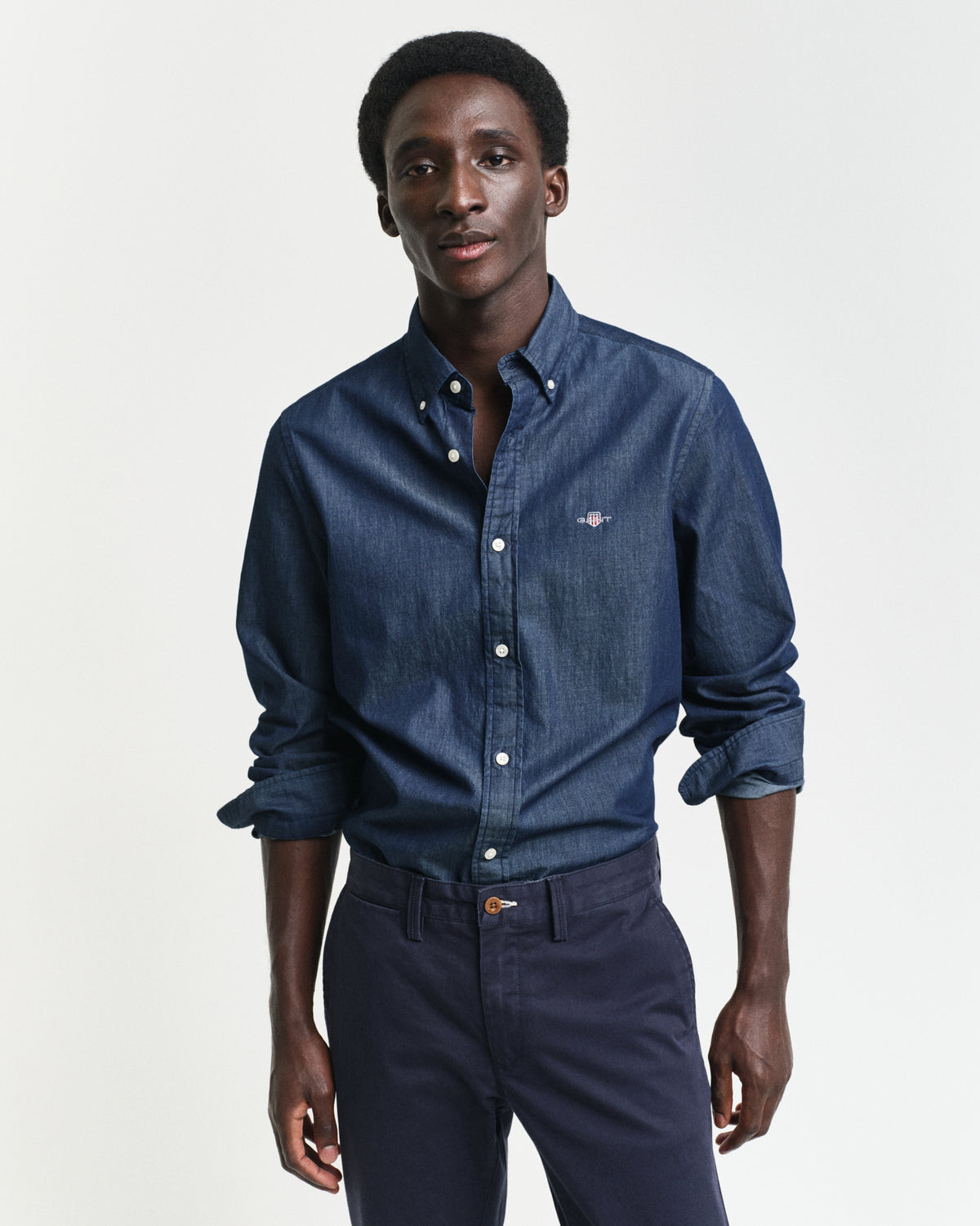 Gant Slim Indigo Button-Down Shirt in Navy