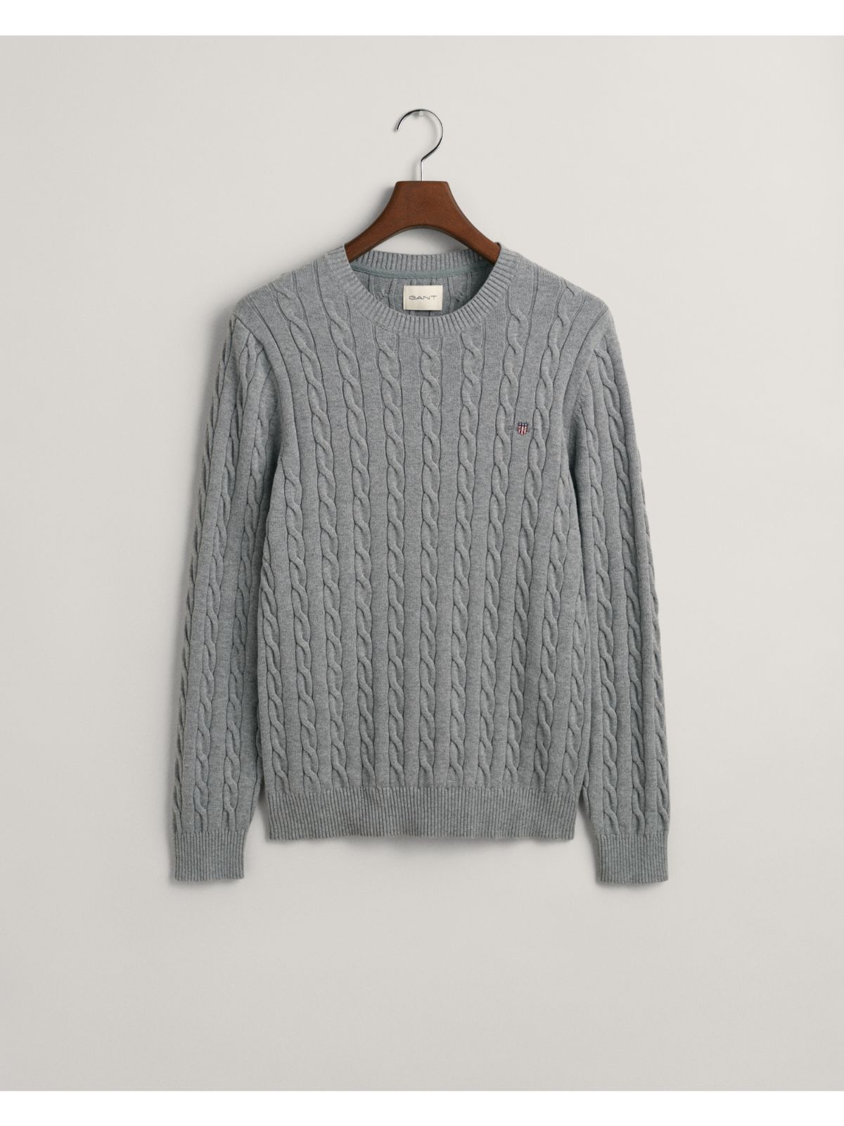Cotton Cable Knit Crew Neck