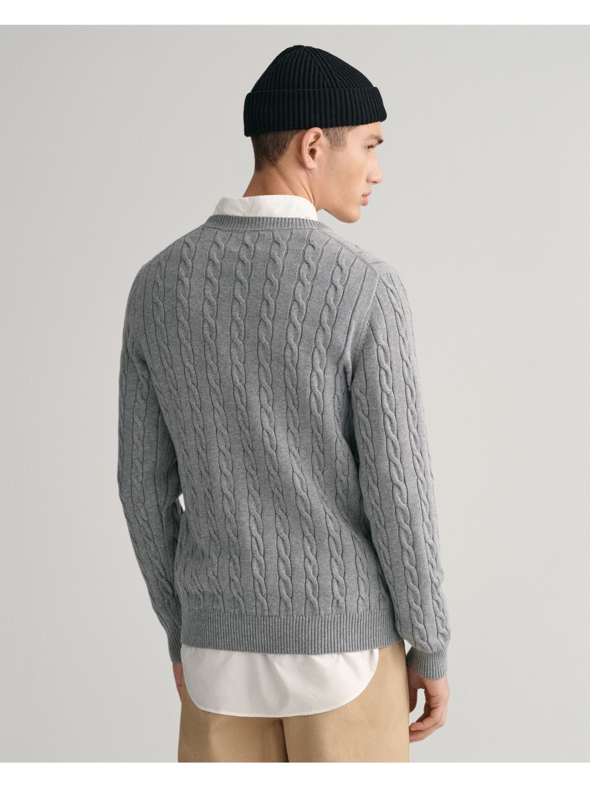 Cotton Cable Knit Crew Neck