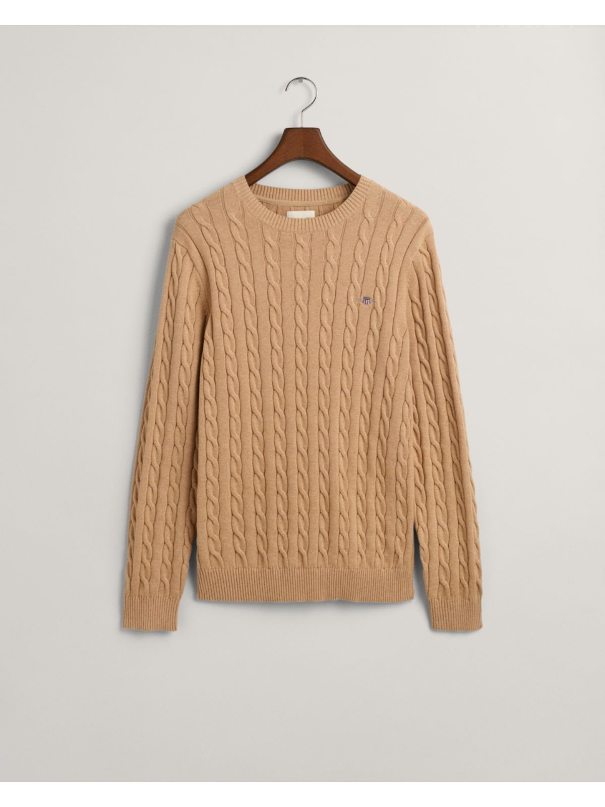 Cotton Cable Knit Crew Neck