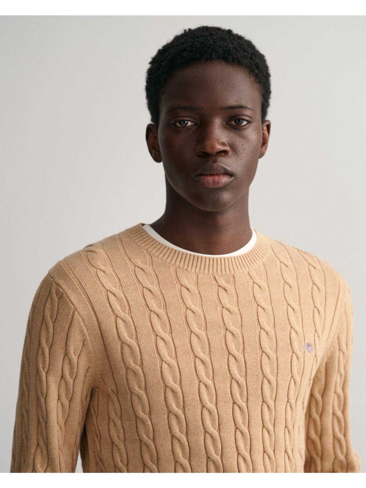 Cotton Cable Knit Crew Neck