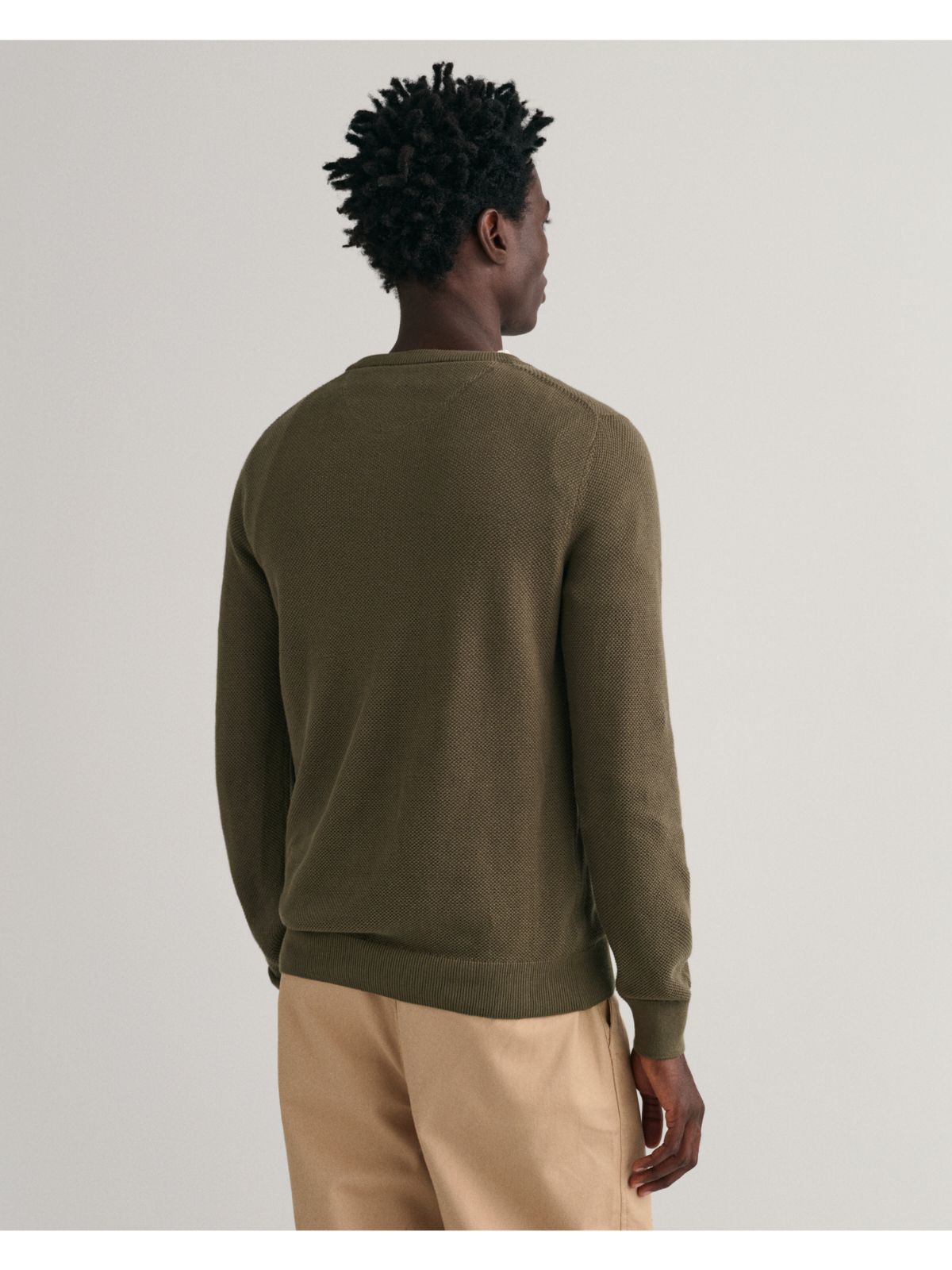 Cotton Pique Crew neck sweater
