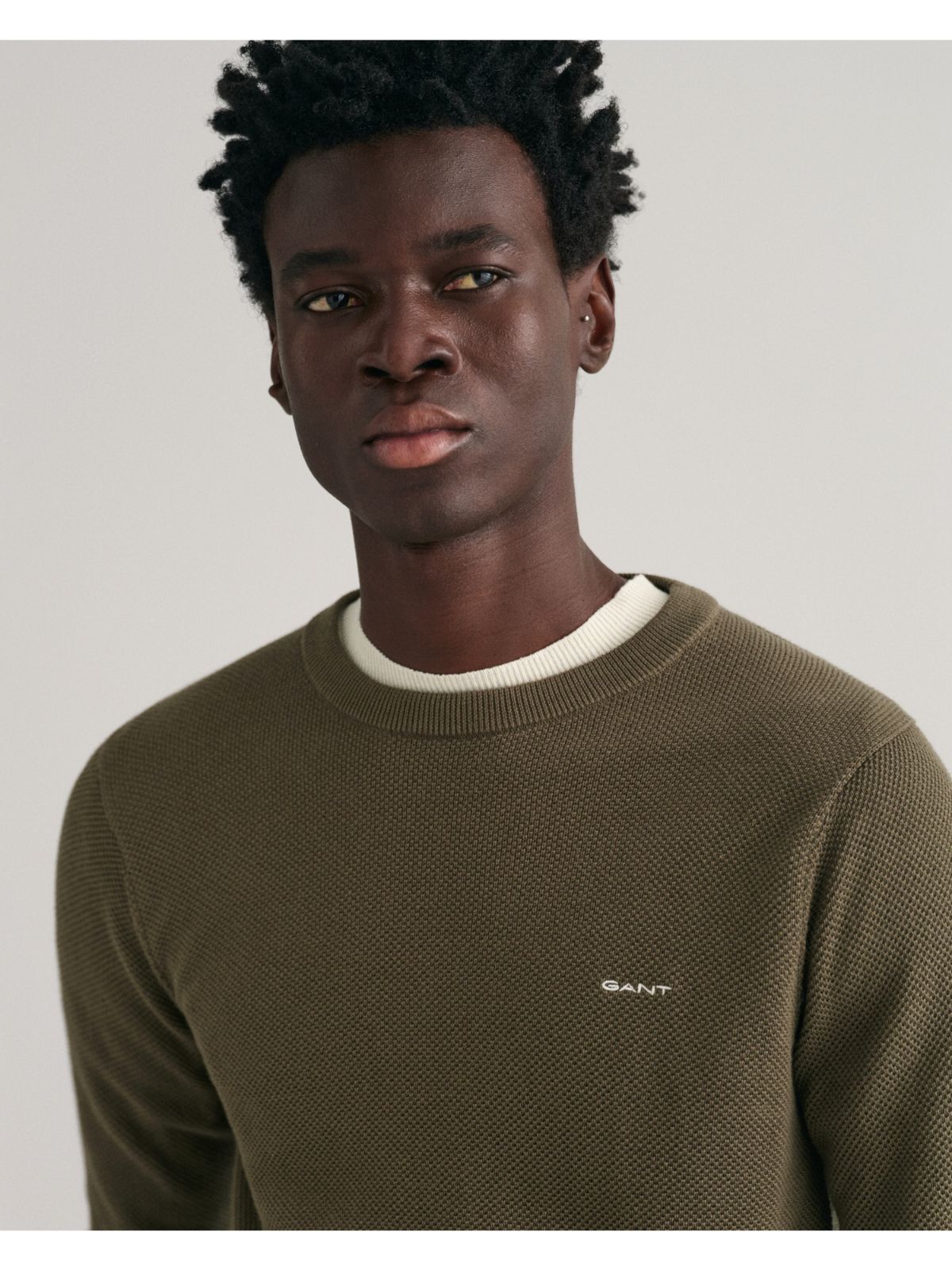 Cotton Pique Crew neck sweater