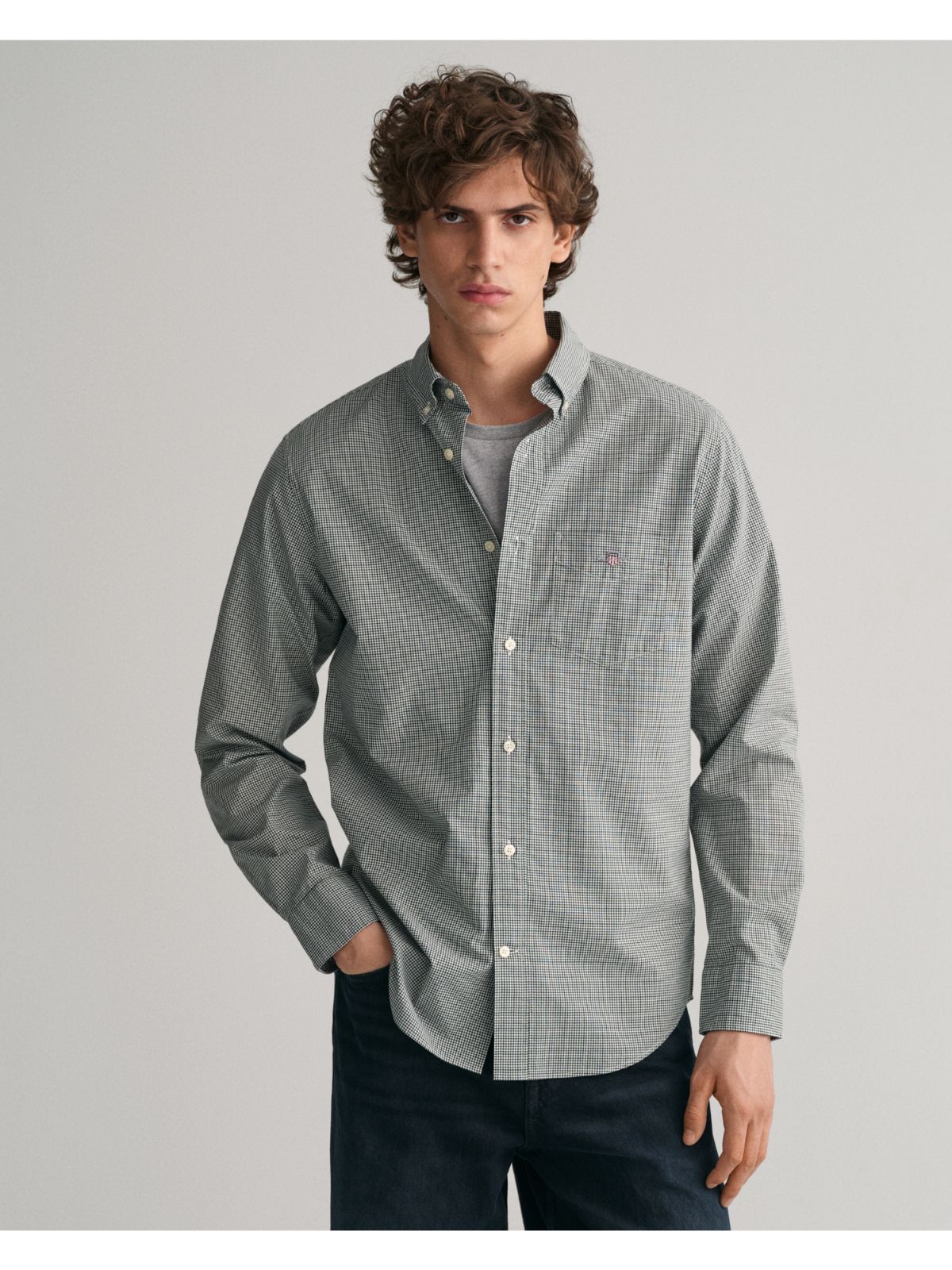 Poplin micro Check Shirt