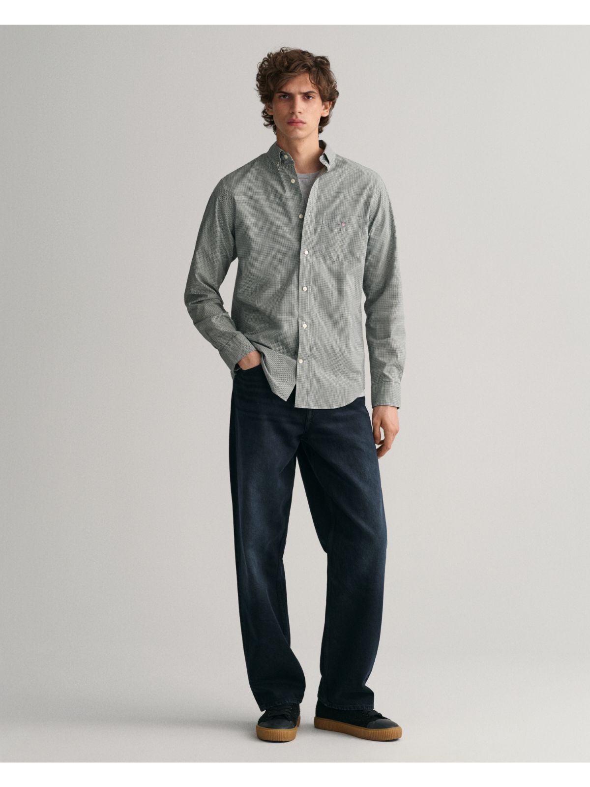 Poplin micro Check Shirt