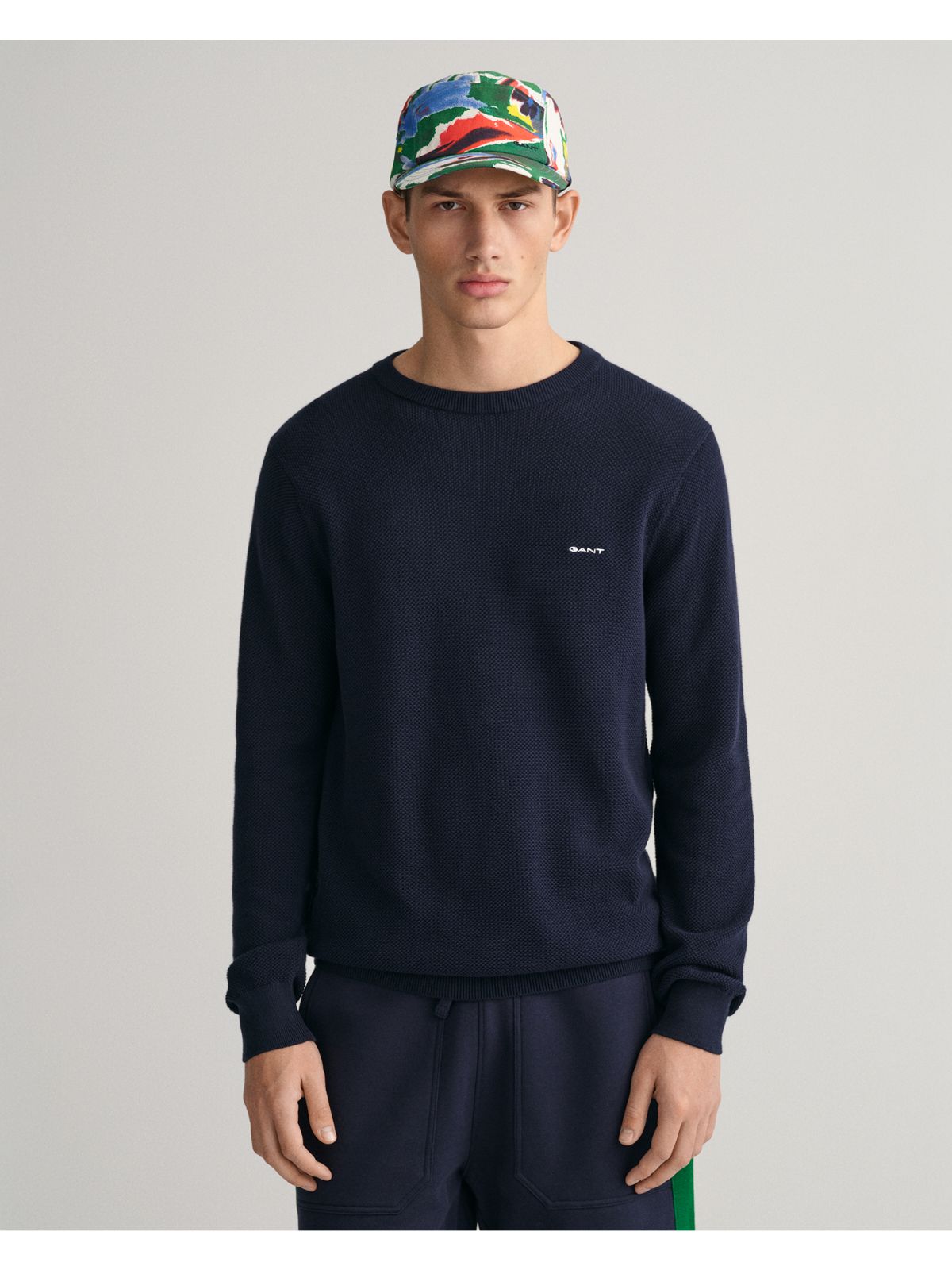 Cotton Pique Crew neck sweater