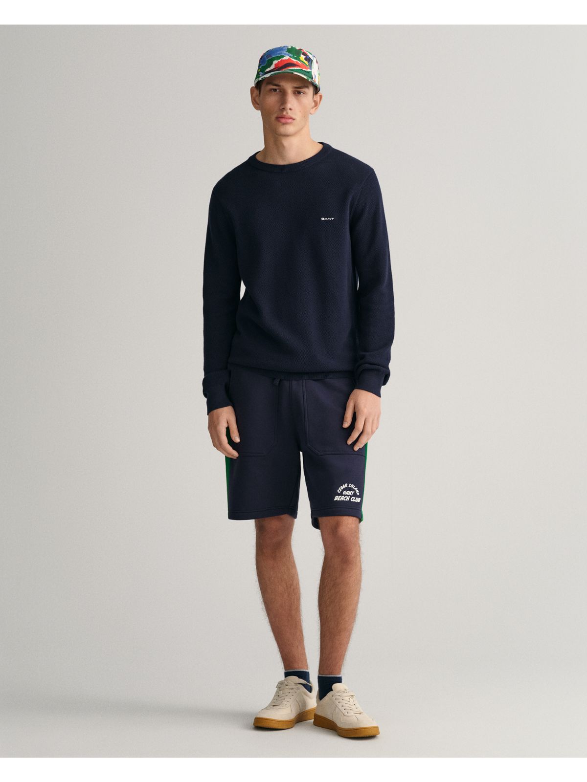 Cotton Pique Crew neck sweater