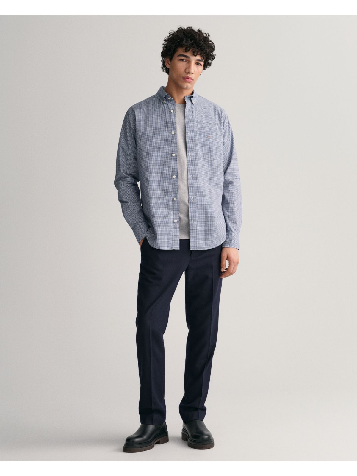 Poplin micro Check Shirt