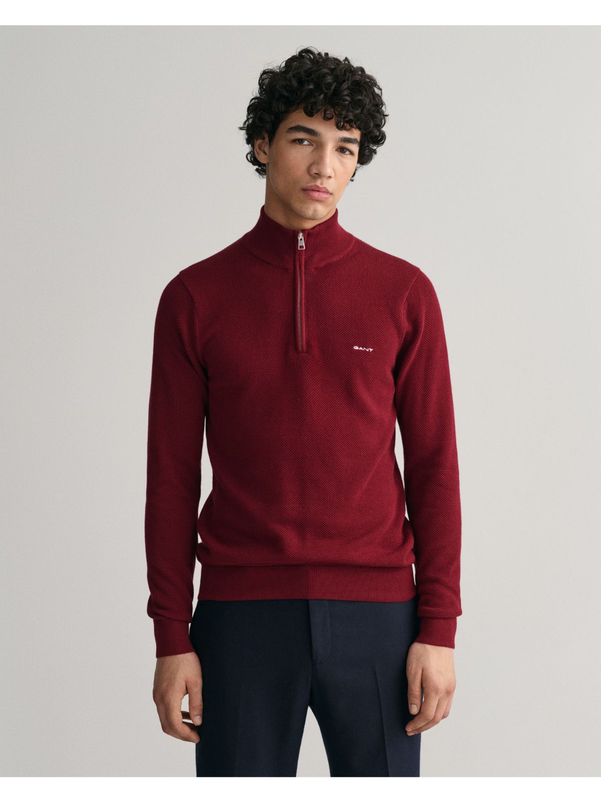 Cotton Pique Half Zip