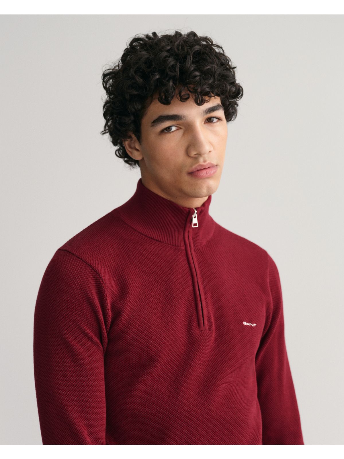 Cotton Pique Half Zip