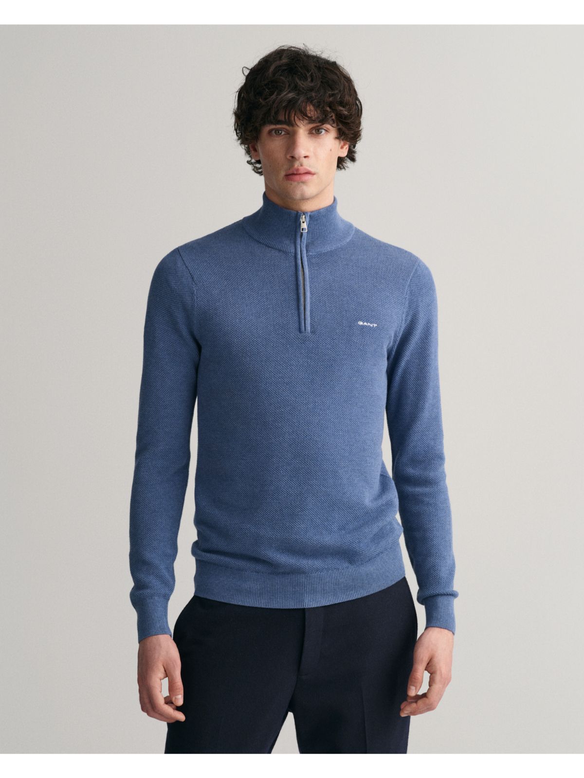 Cotton Pique Half Zip