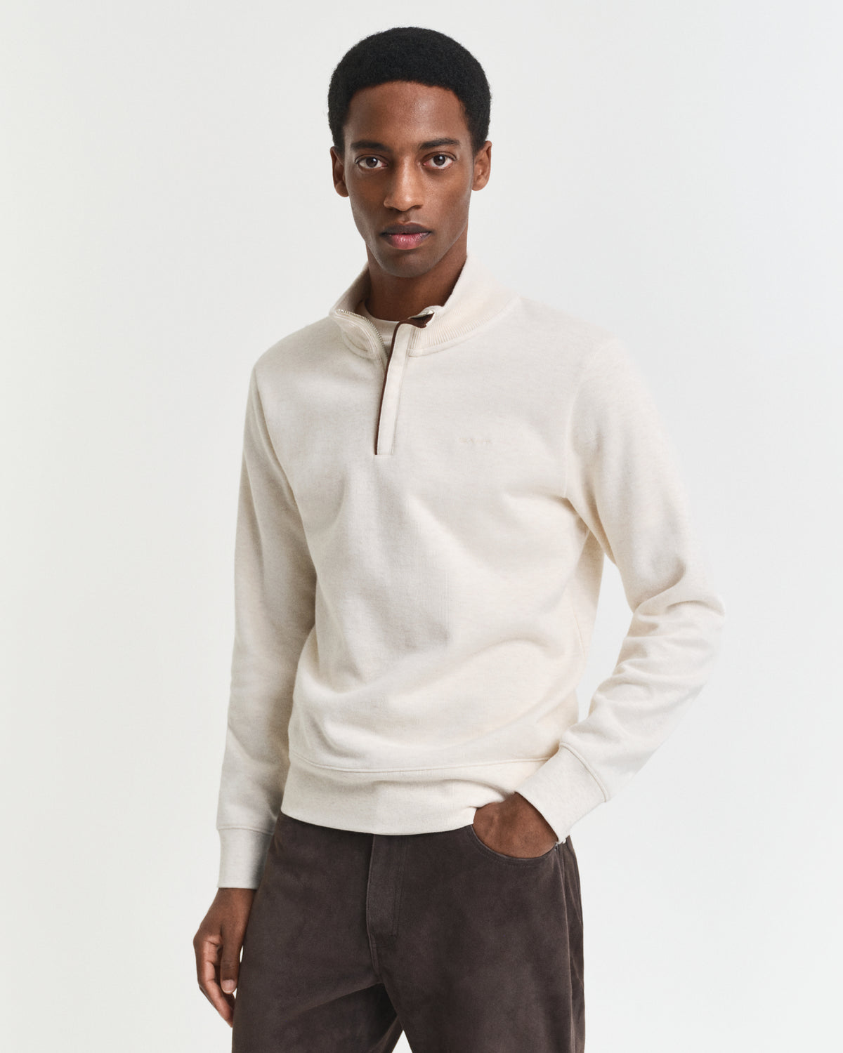 Gant Sacker Half Zip Cream
