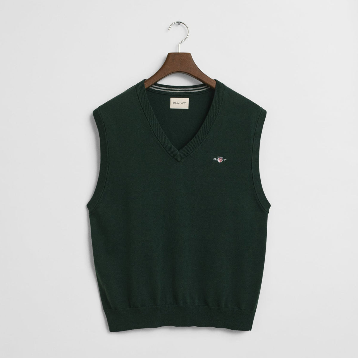 Gant Classic Cotton Vest Green