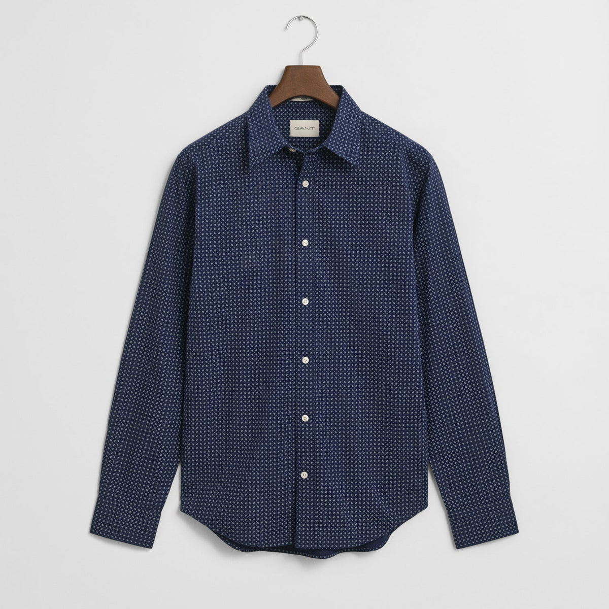 Gant Micro Print Shirt Blue