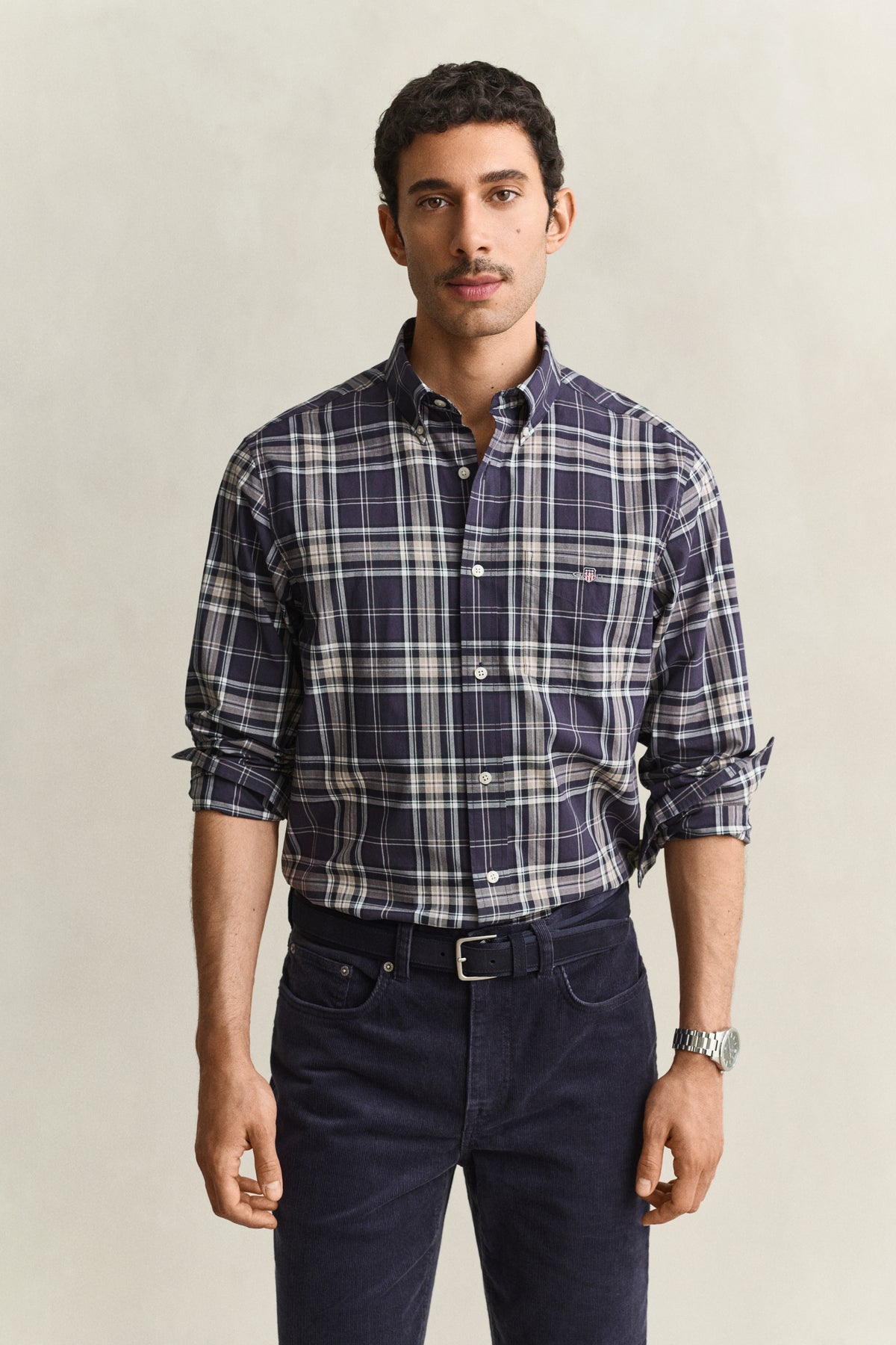 poplin check shirt