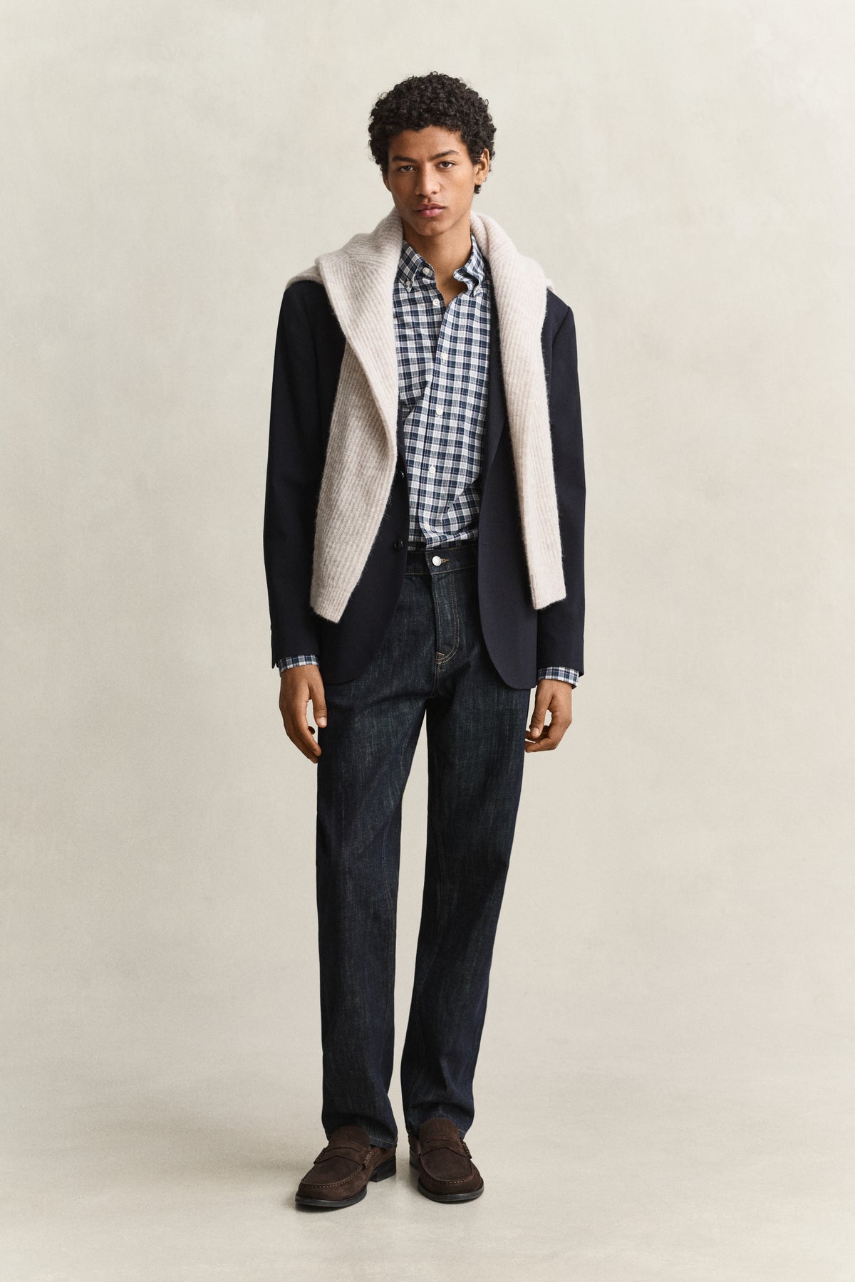 poplin check shirt