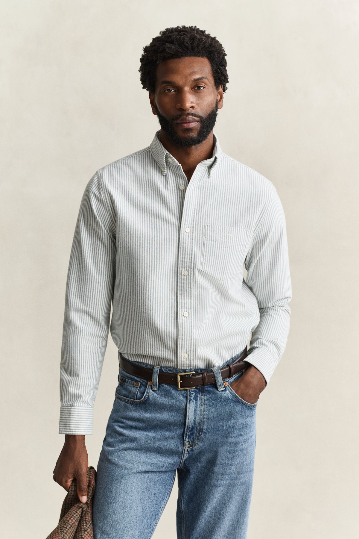 brushed oxford stripe