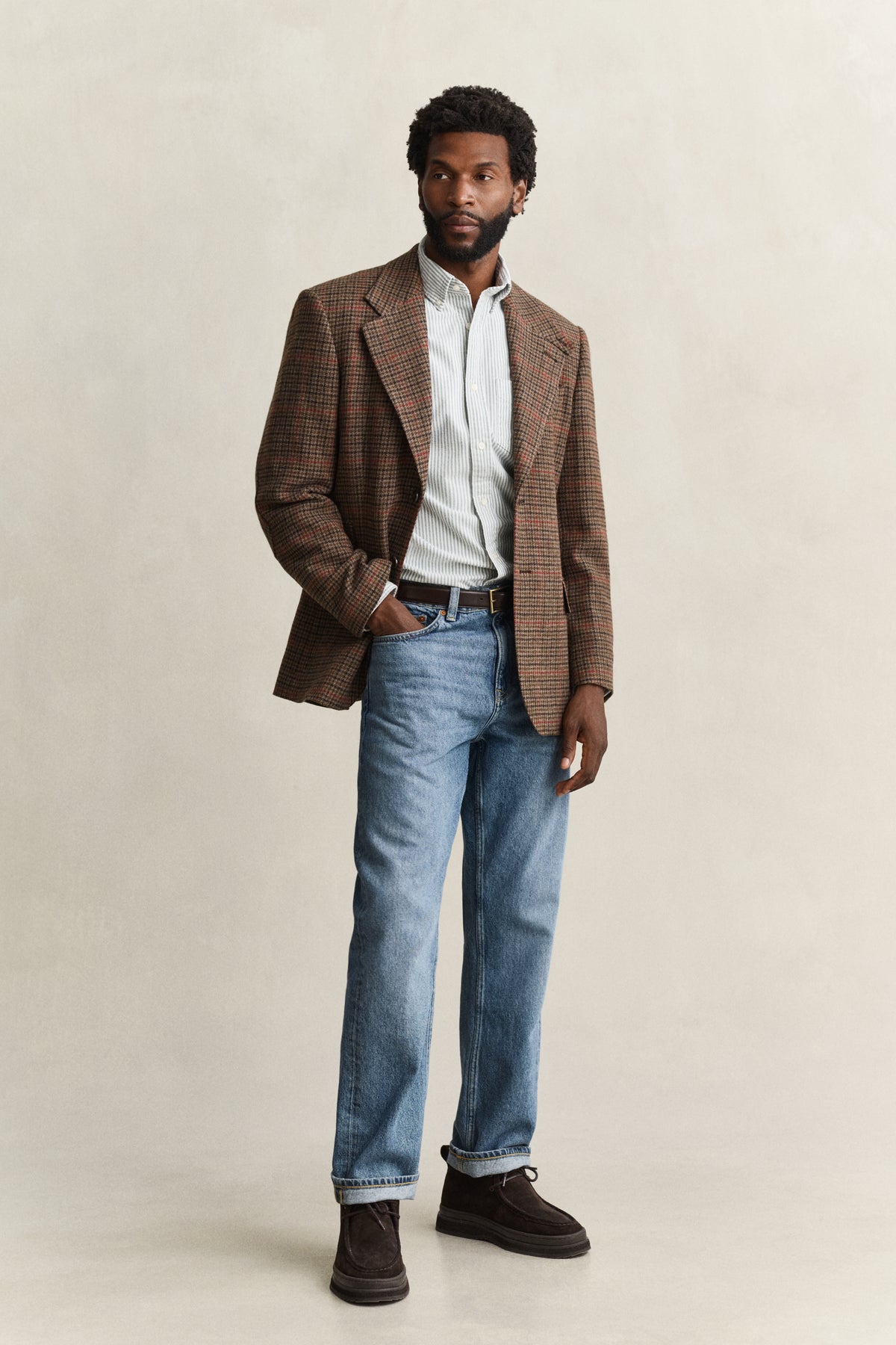 brushed oxford stripe