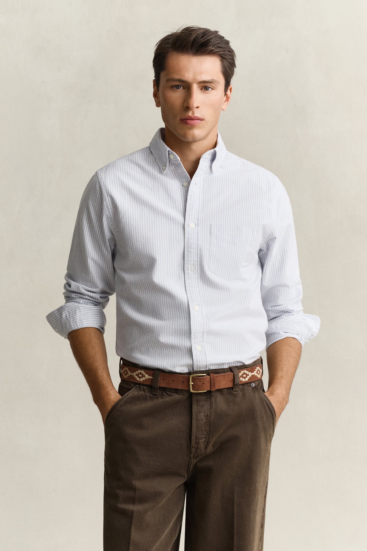 brushed oxford stripe