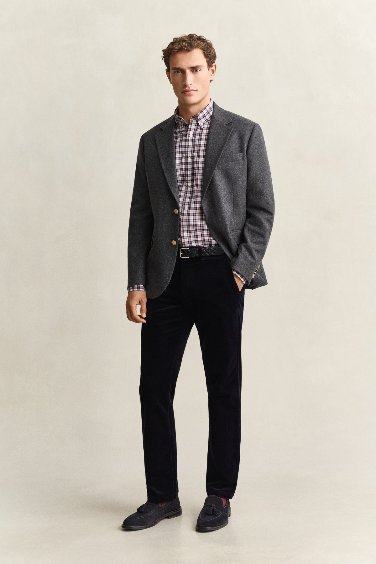 poplin check shirt
