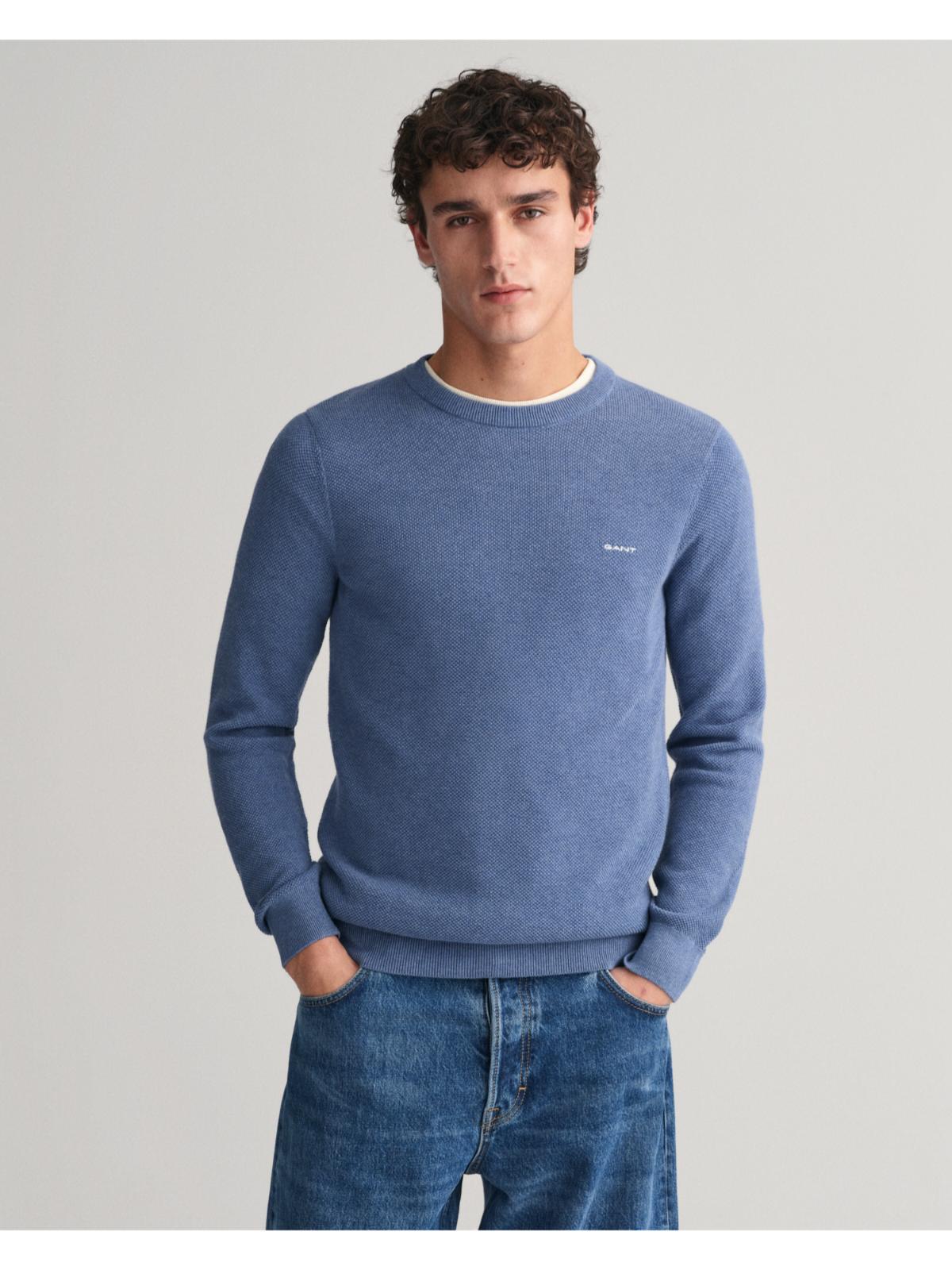 Cotton Pique Crew neck sweater