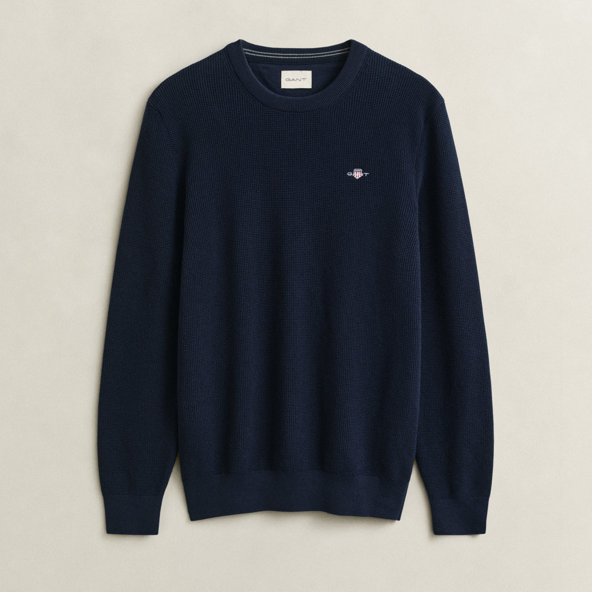 GANT Textured Cotton Crew Neck Sweater