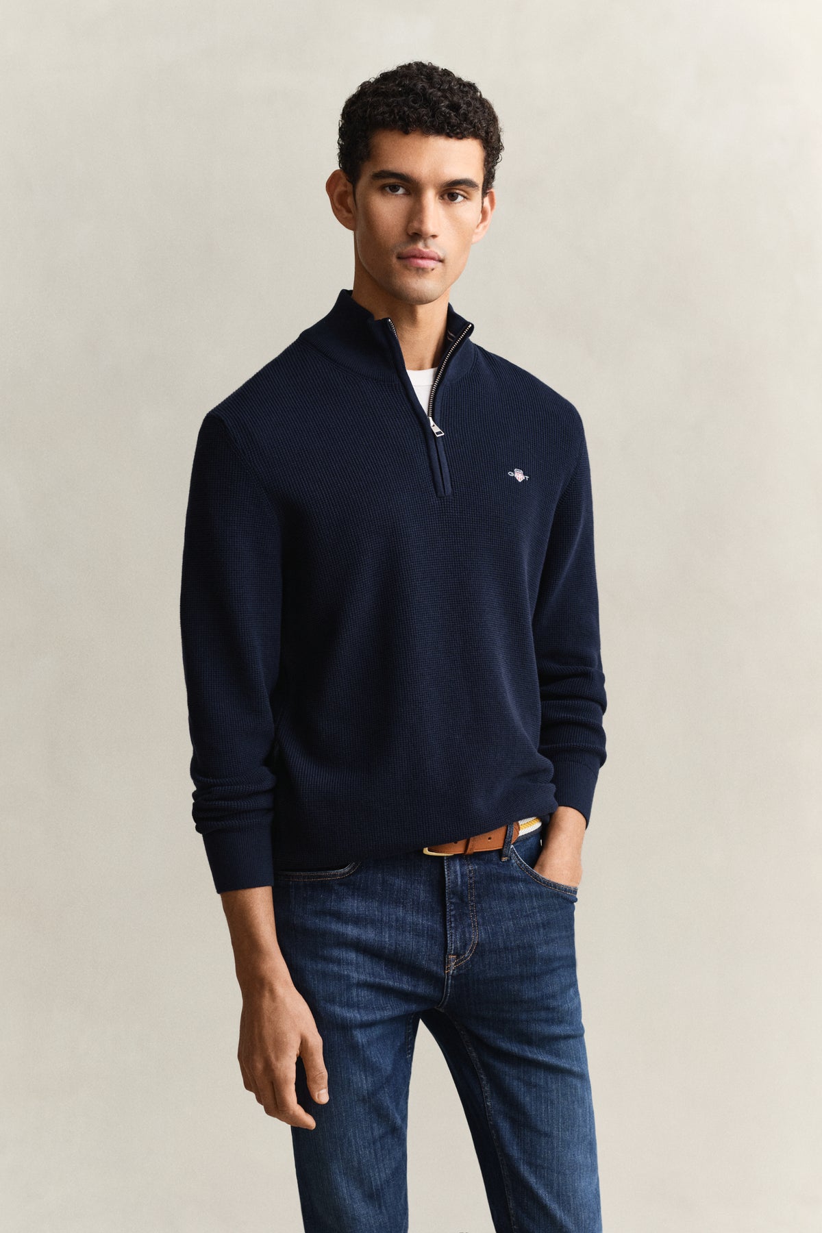 GANT Textured Cotton Crew Neck Sweater