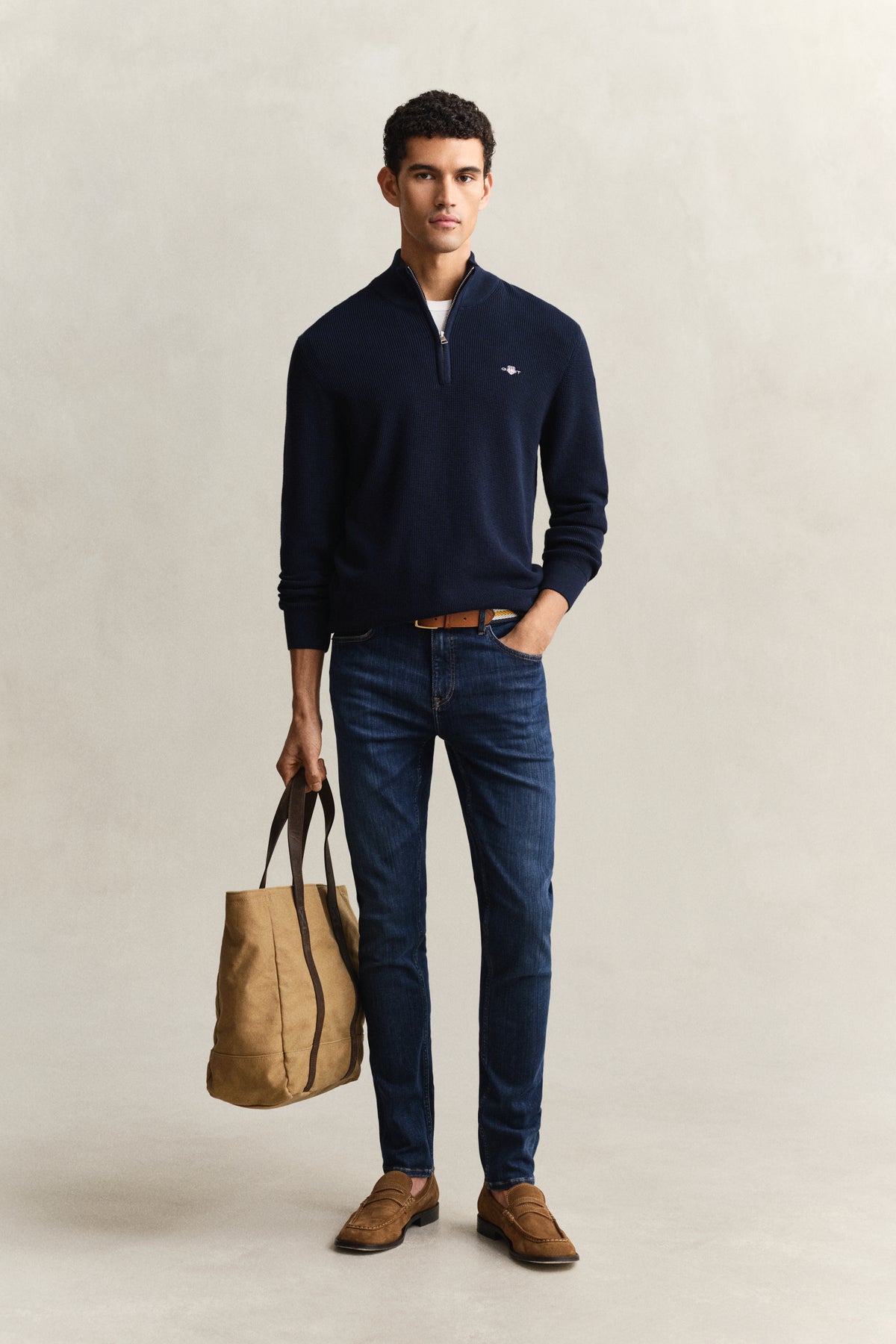 GANT Textured Cotton Crew Neck Sweater