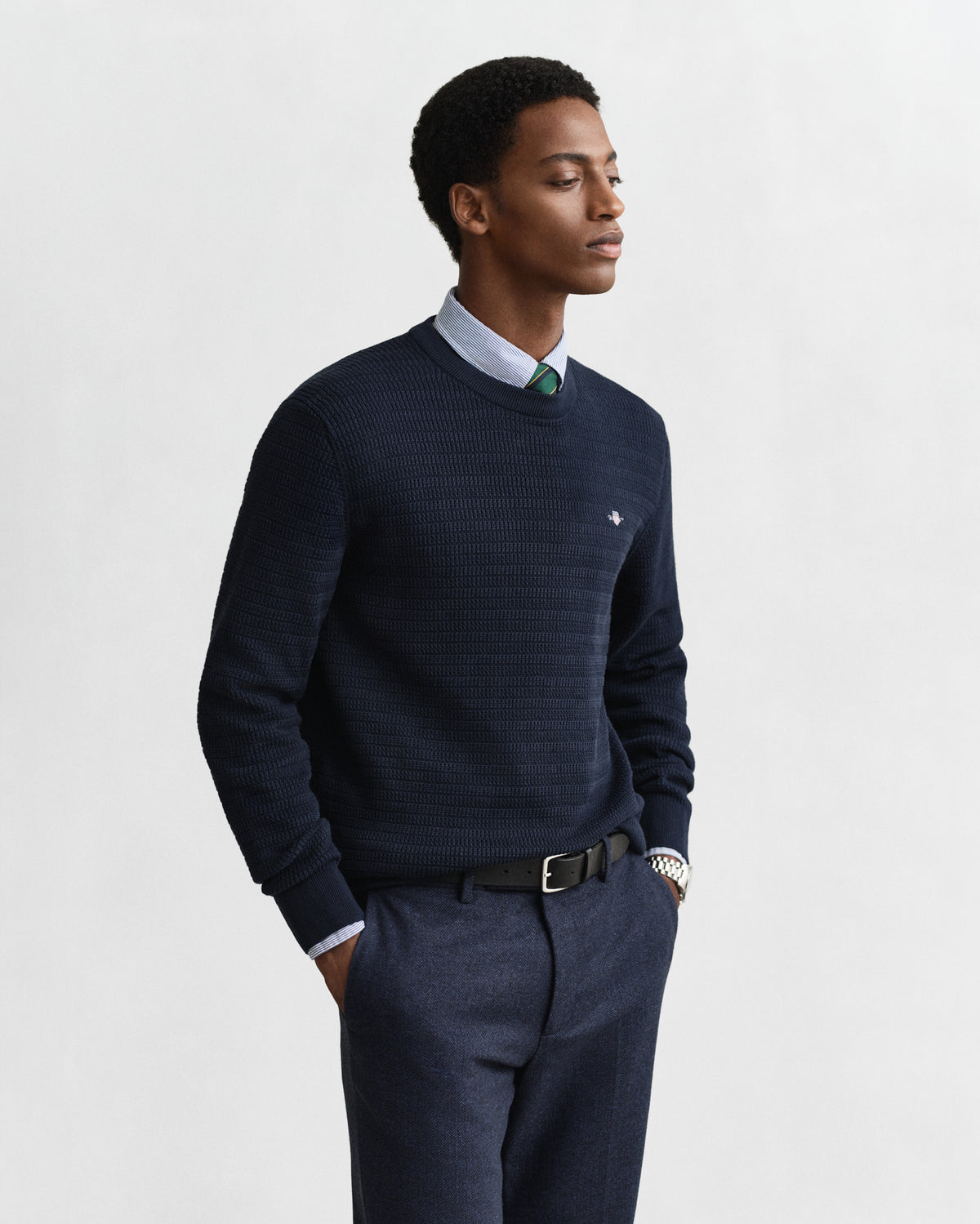 Gant Mini Cable Knit Crew Neck Sweater