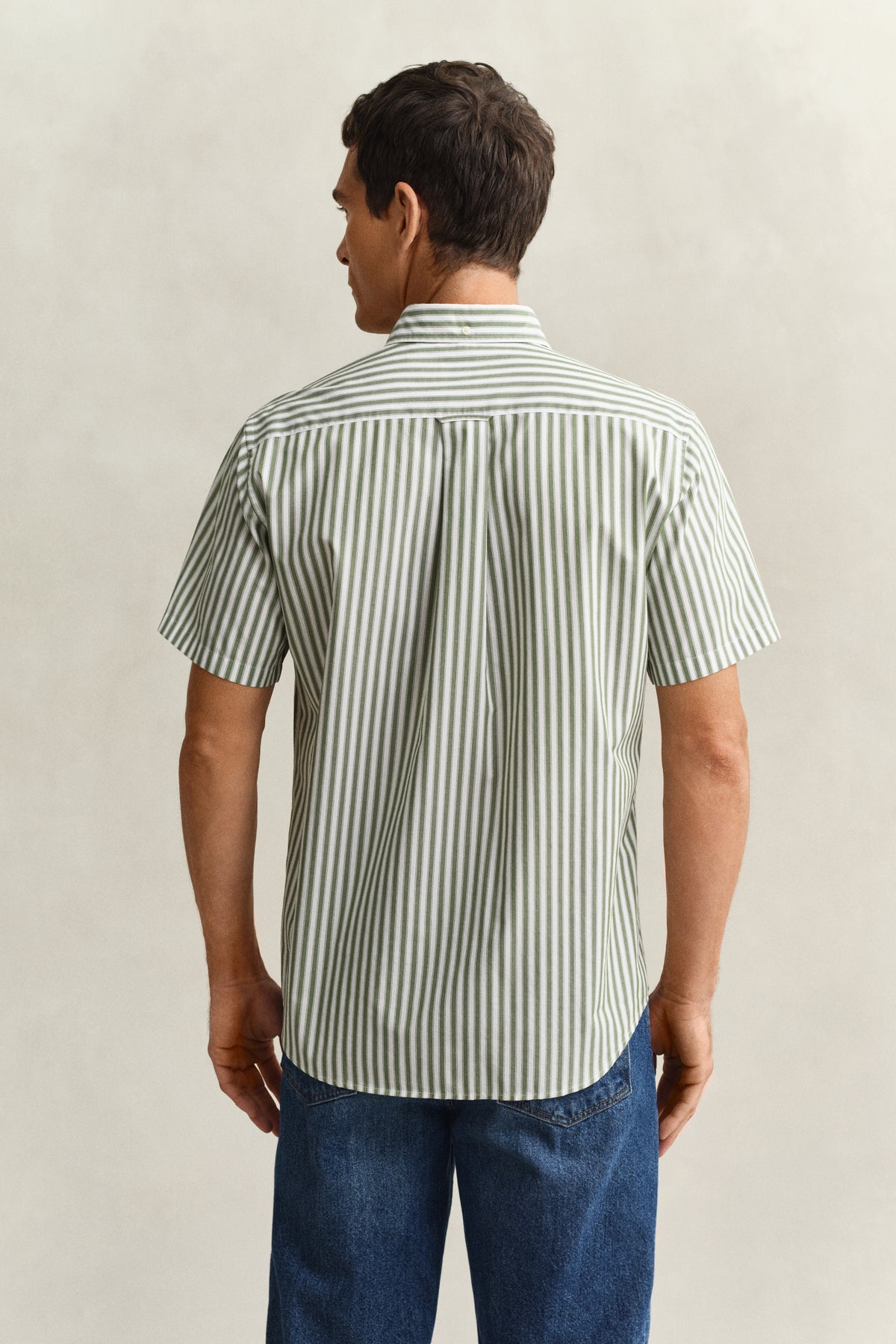 Regular Fit Striped Poplin Short Sleeve Shirt
