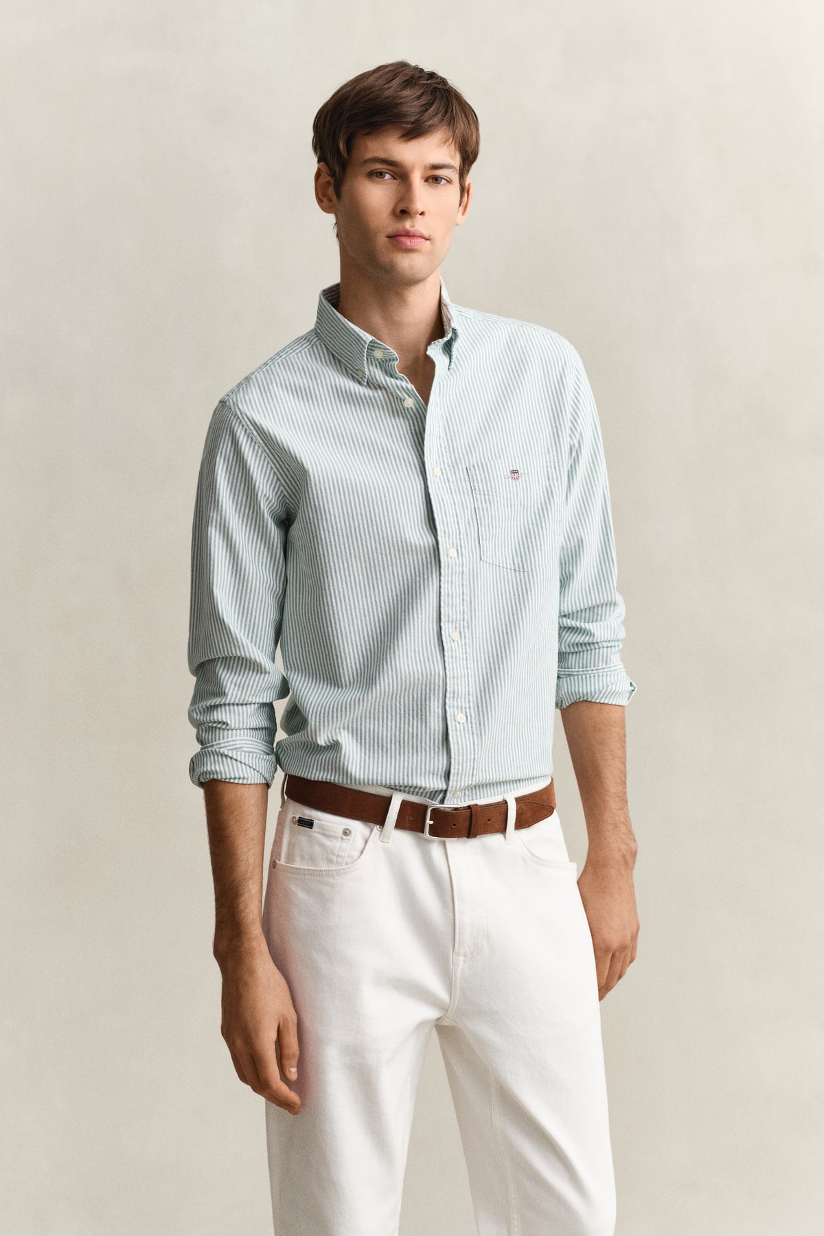 Regular Fit Banker Stripe Oxford Shirt