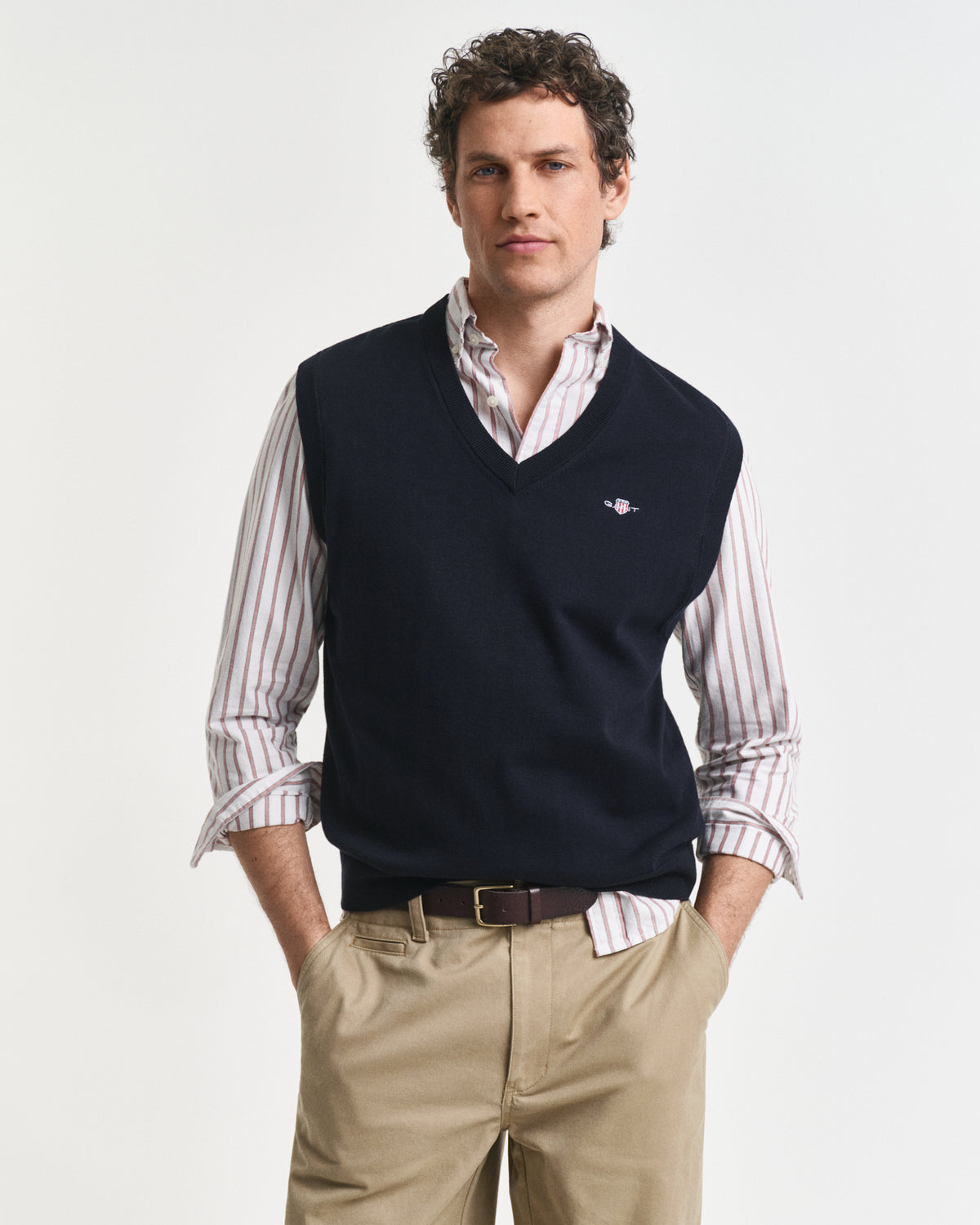 Gant Classic Cotton Vest Navy