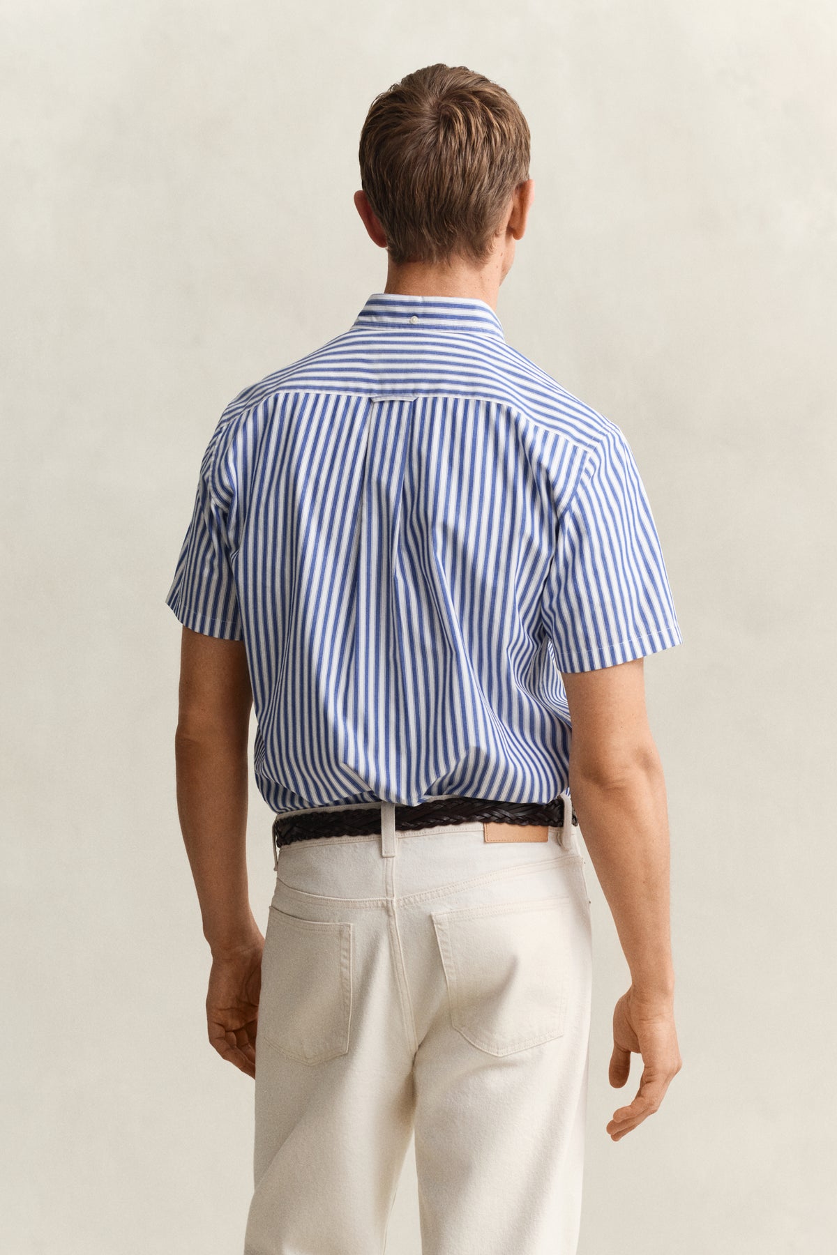 Regular Fit Striped Poplin Short Sleeve Shirt