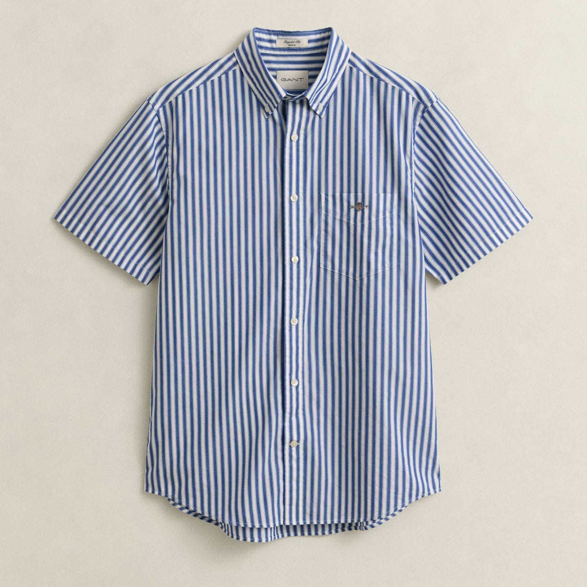Regular Fit Striped Poplin Short Sleeve Shirt