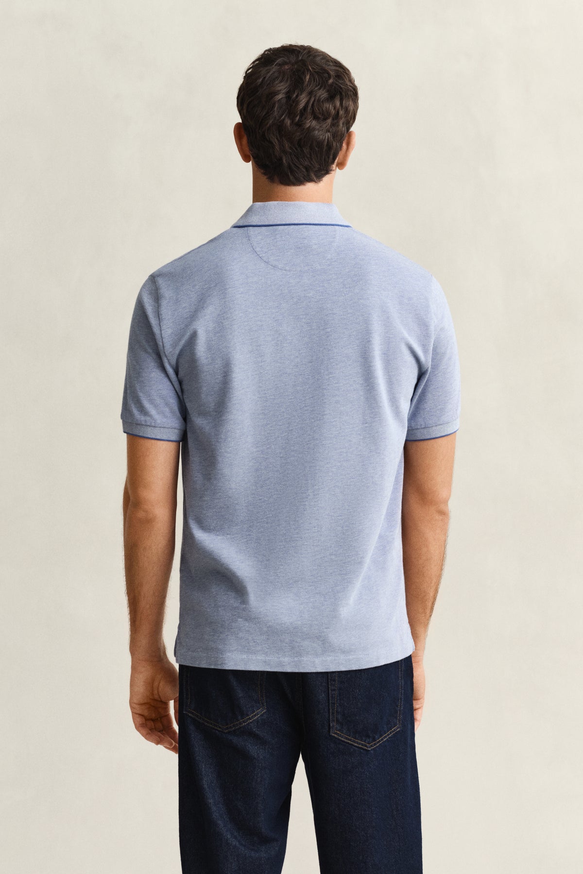 two tone short sleeve polo