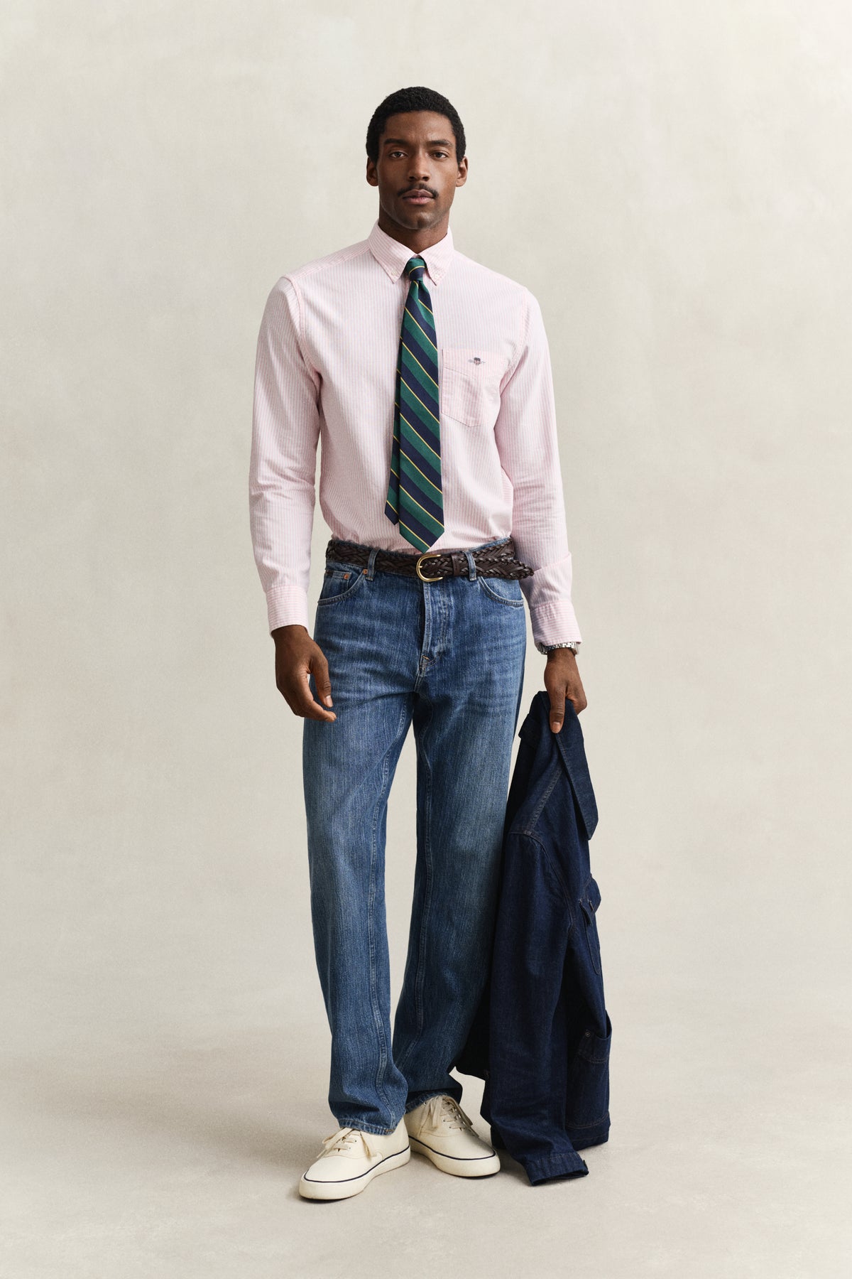 Regular Fit Banker Stripe Oxford Shirt