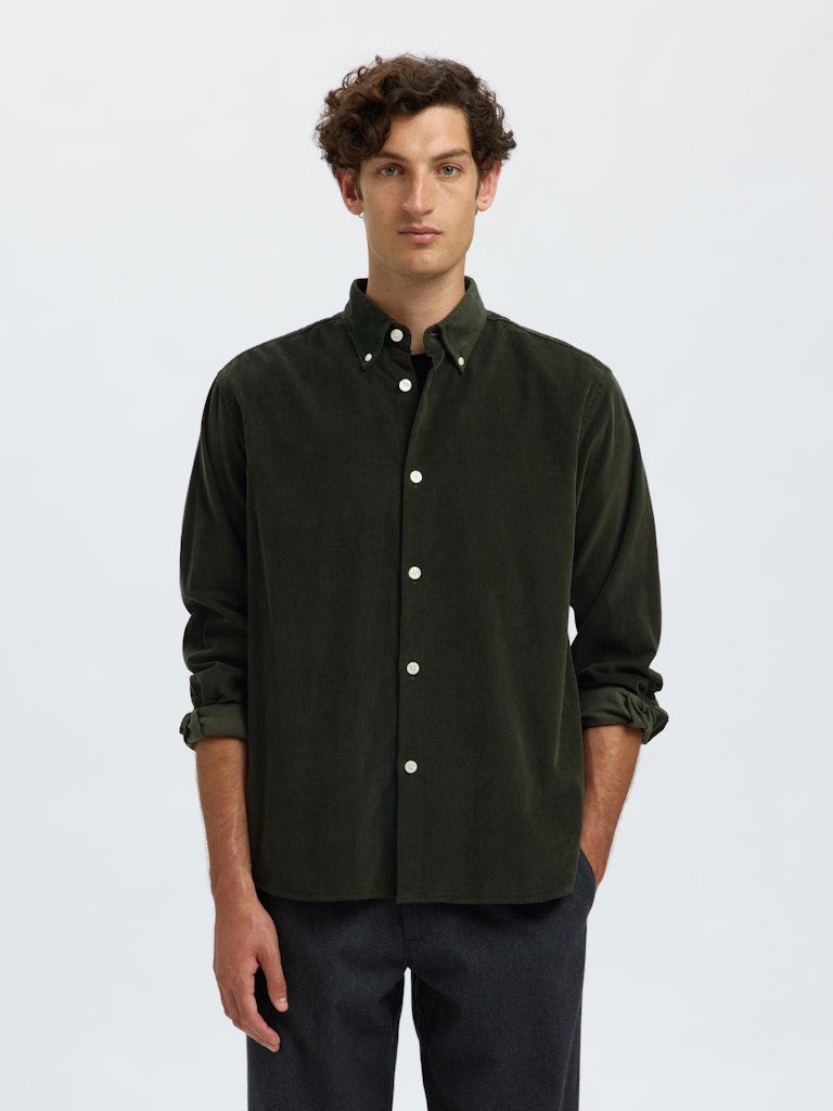 Selected Homme Long Sleeve Shirt - Forest Green