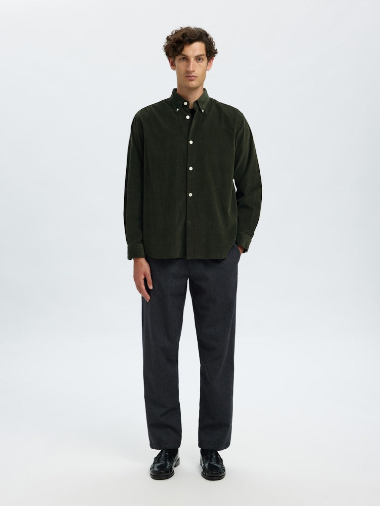 Selected Homme Long Sleeve Shirt - Forest Green